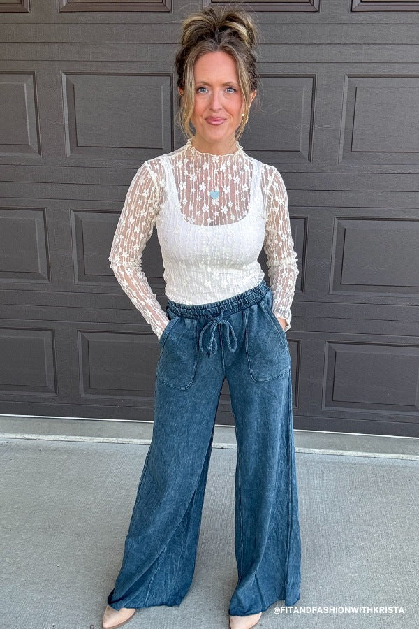 Relaxing Robin Wide Leg Pant - New Navy