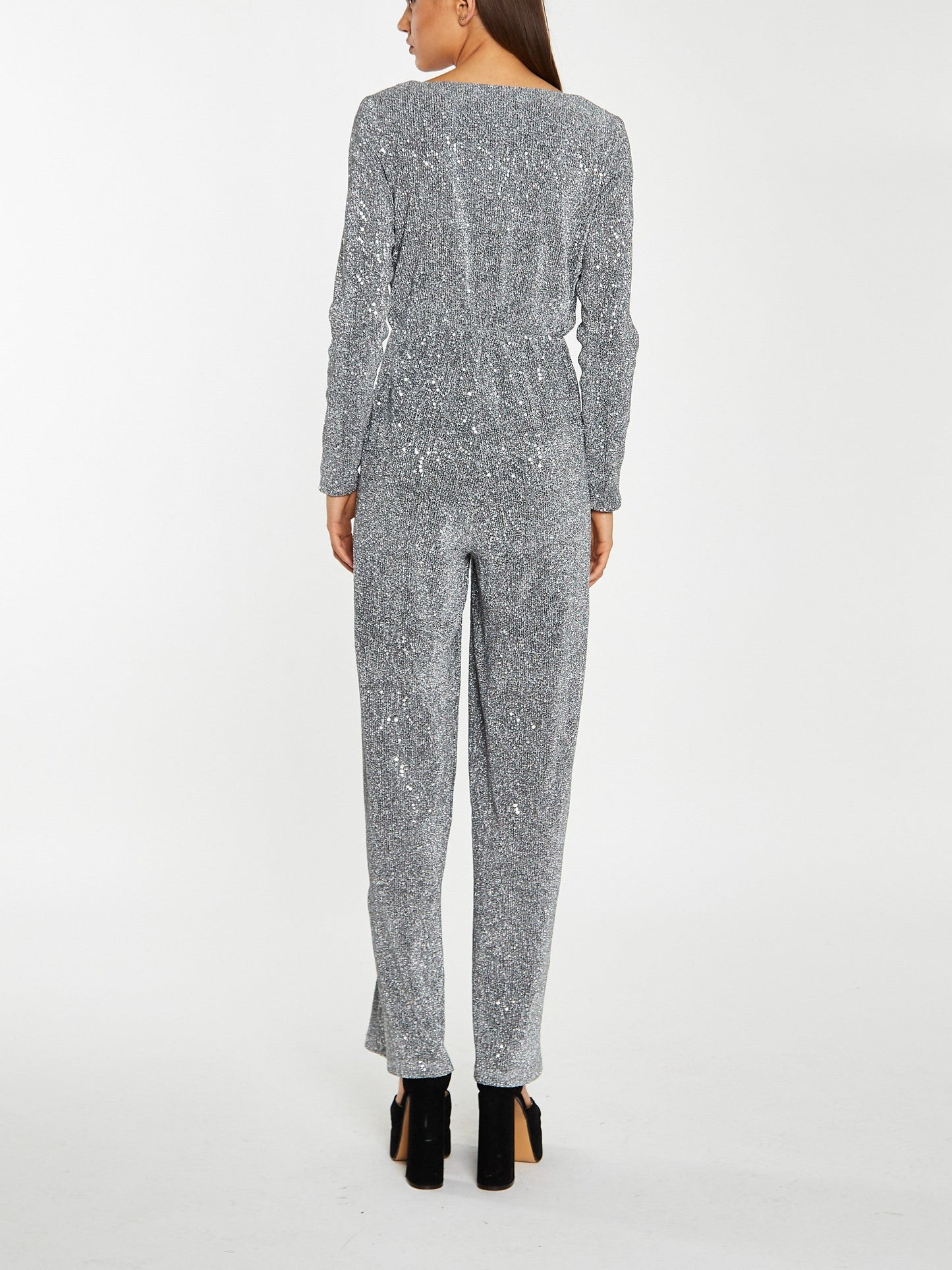 GLAMOROUS Sequin V-Neck Jumpsuit