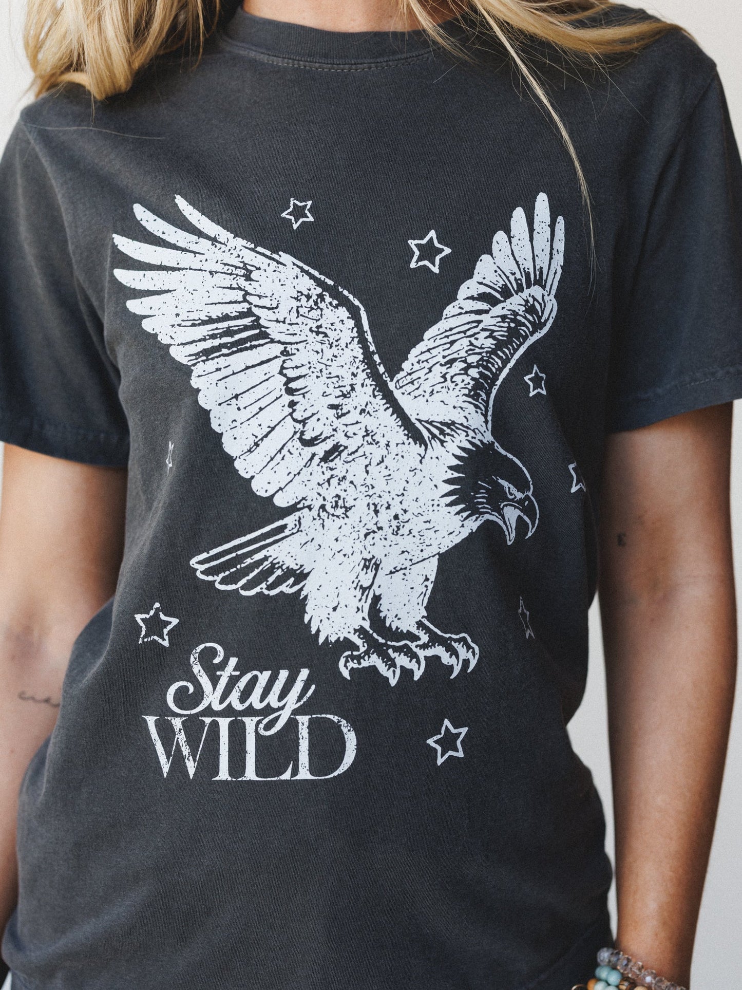 The Nest Stay Wild Graphic Tee - Pepper