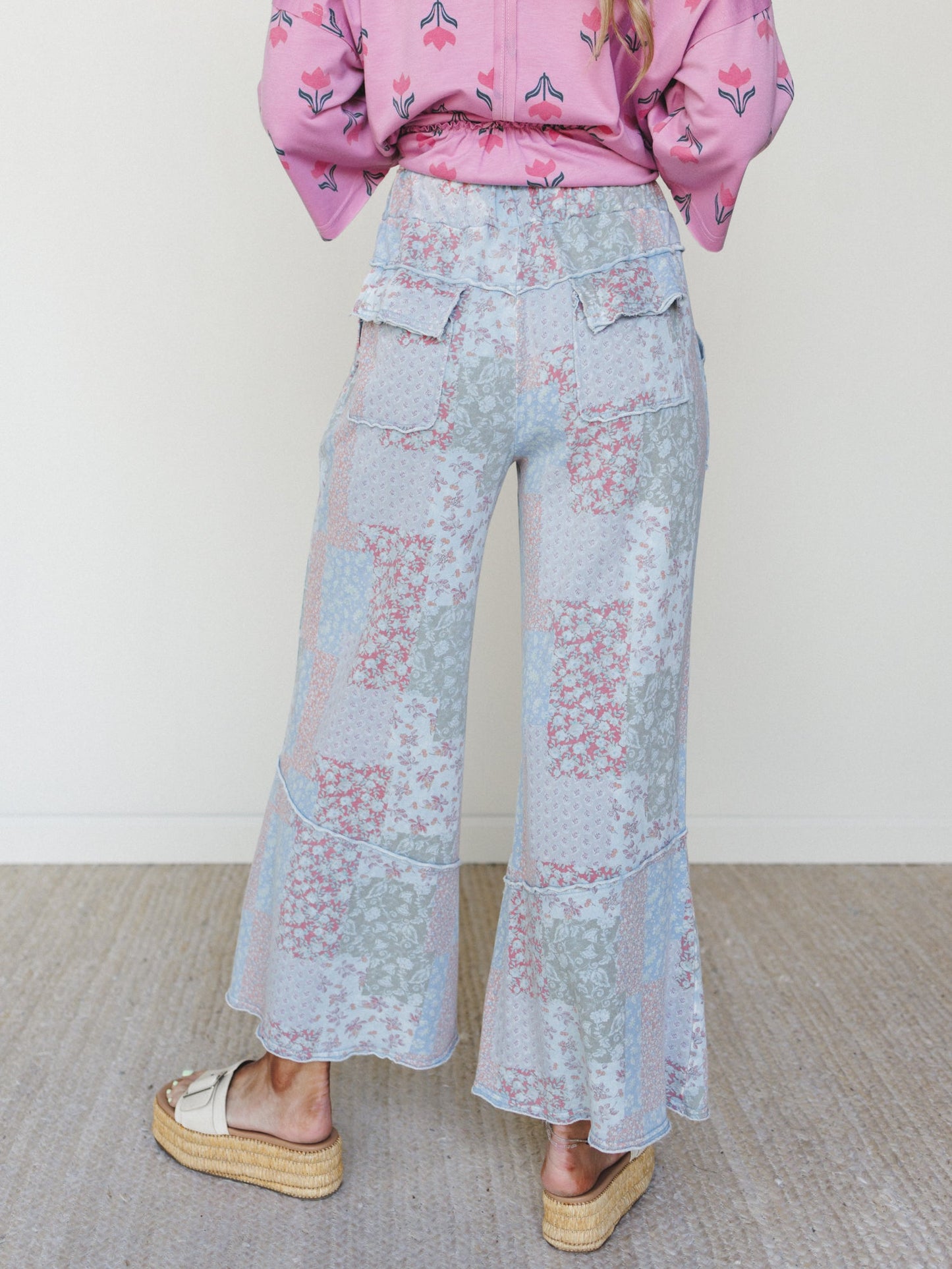 Spring Flower Pants - Peri Blue