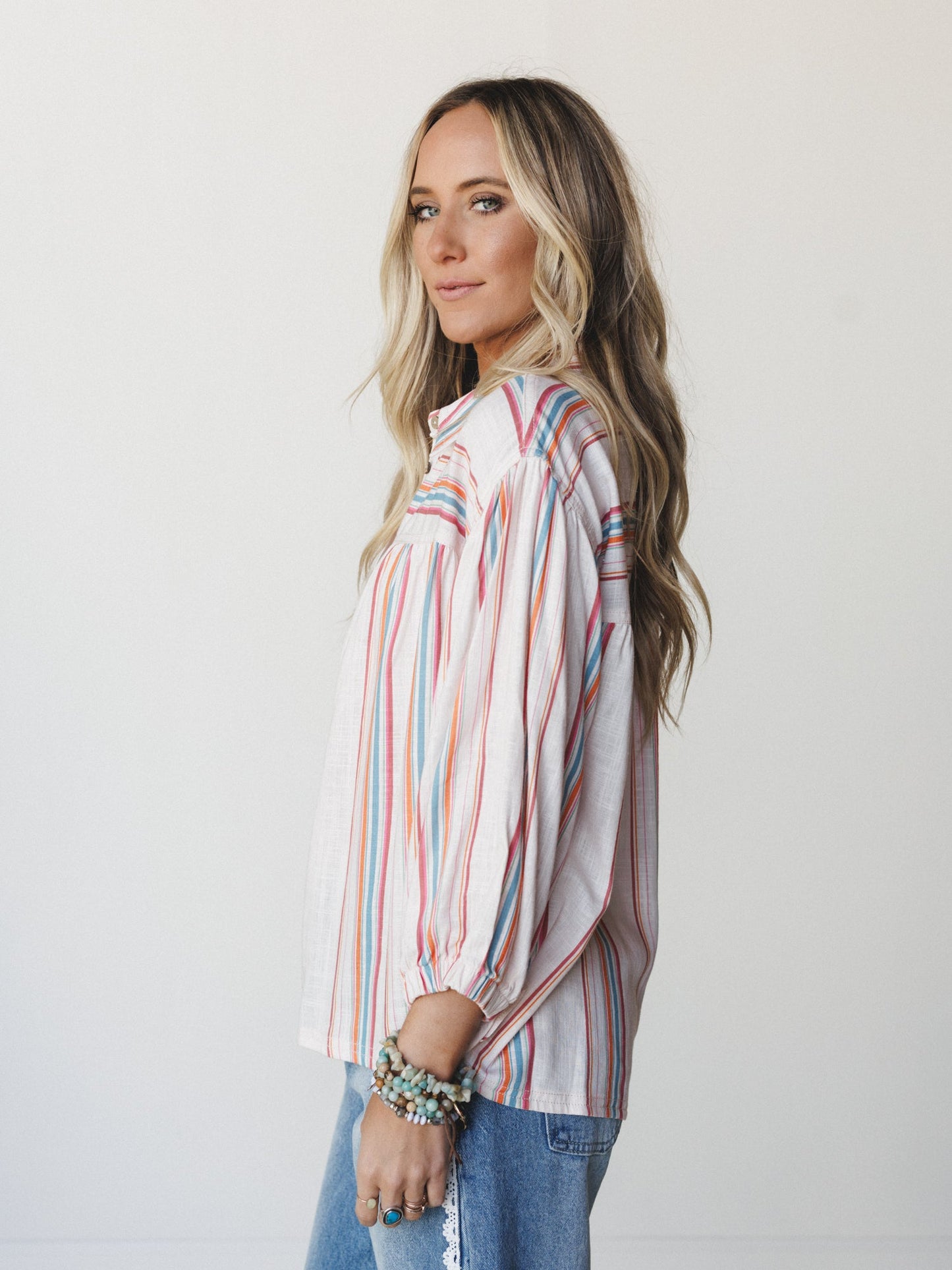 Just like Sunshine Striped Blouse
- Natural