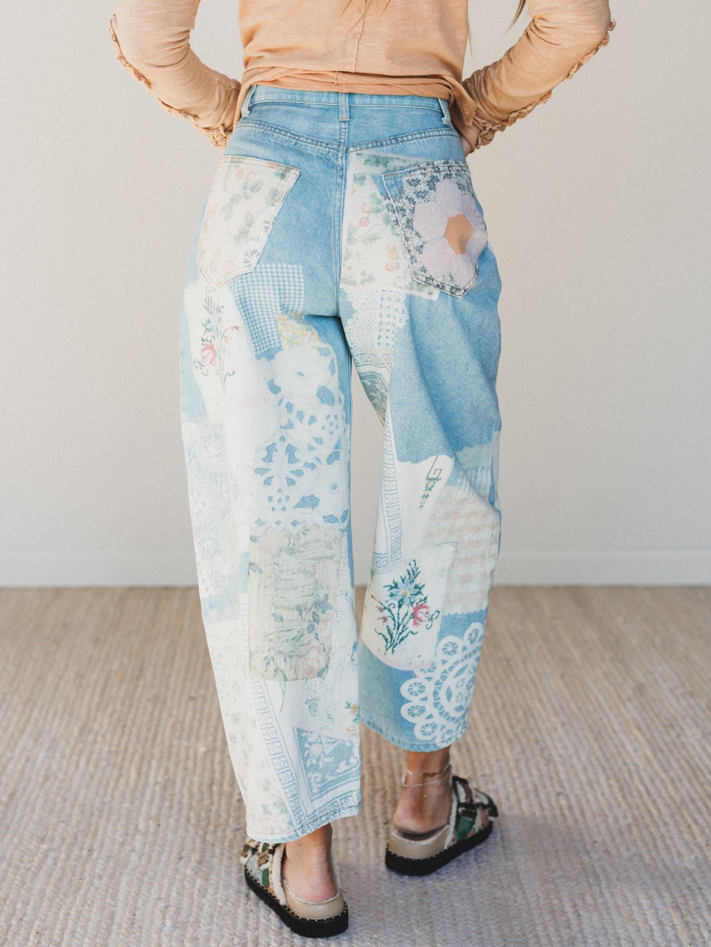 Passport Ready Mix Print Pants - Denim