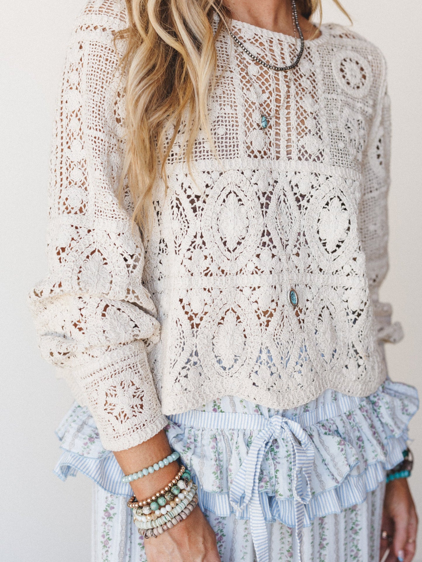 All In Time Crochet Top - Ecru