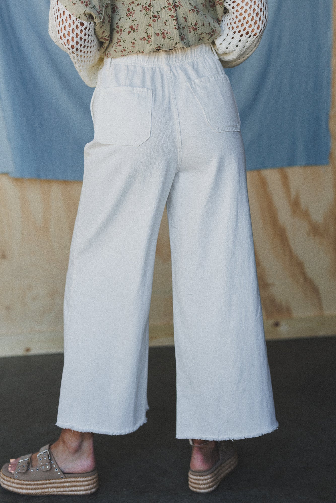 Simply You Wide Leg Jeans - White