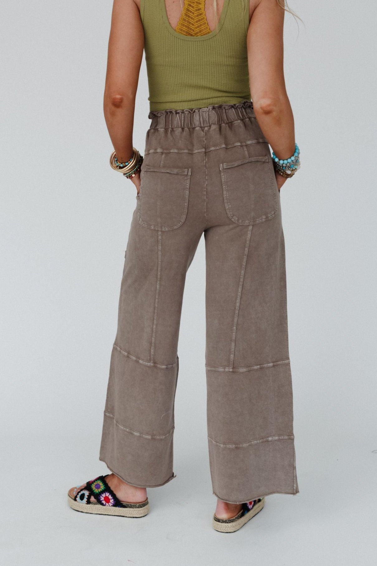 Lucky One Wide Leg Full Pant - Mocha