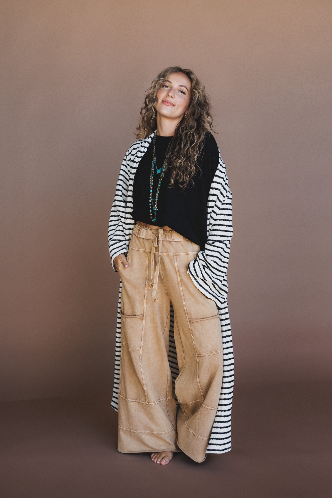 Lucky One Wide Leg Pant - Camel