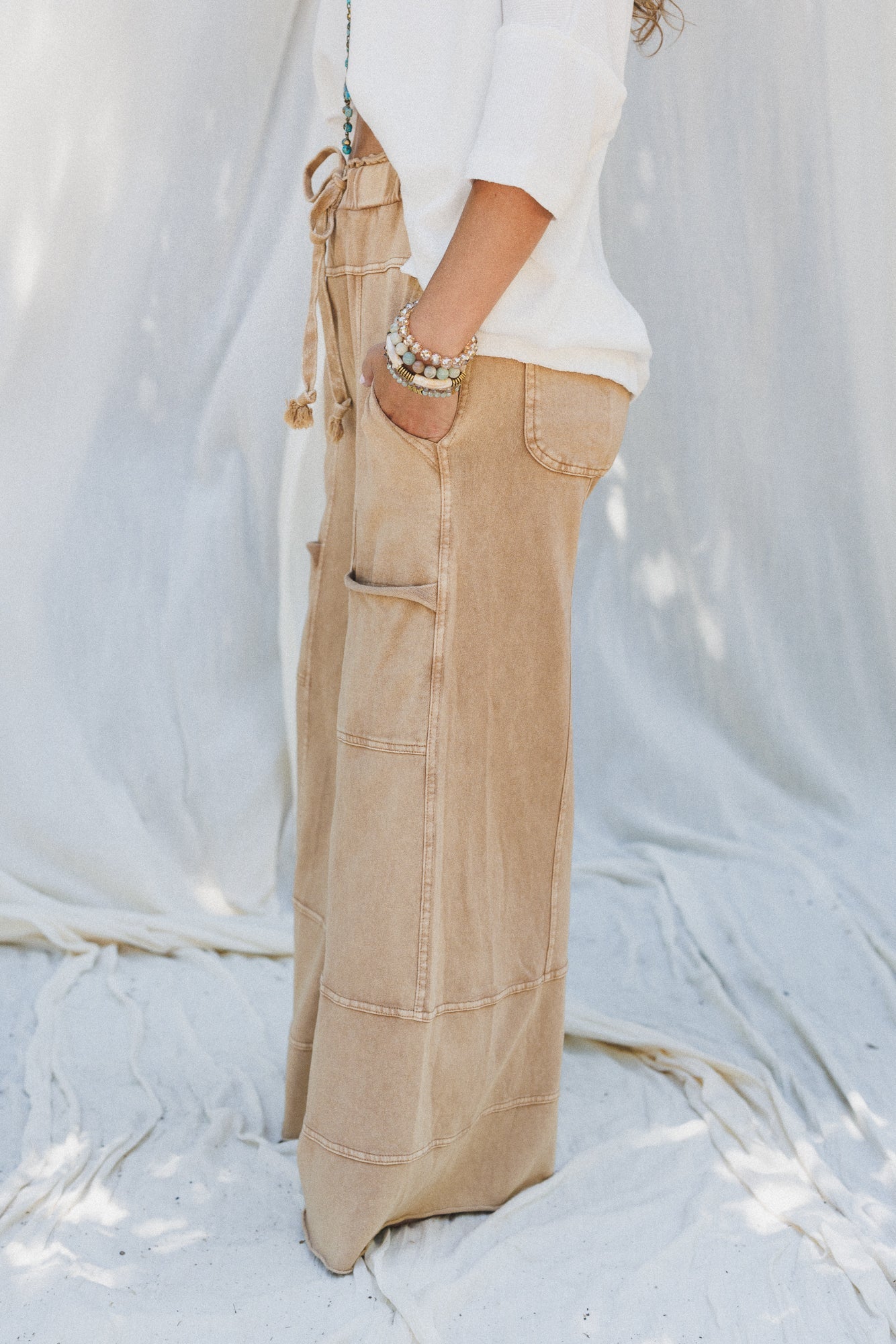 Lucky One Wide Leg Pant - Camel