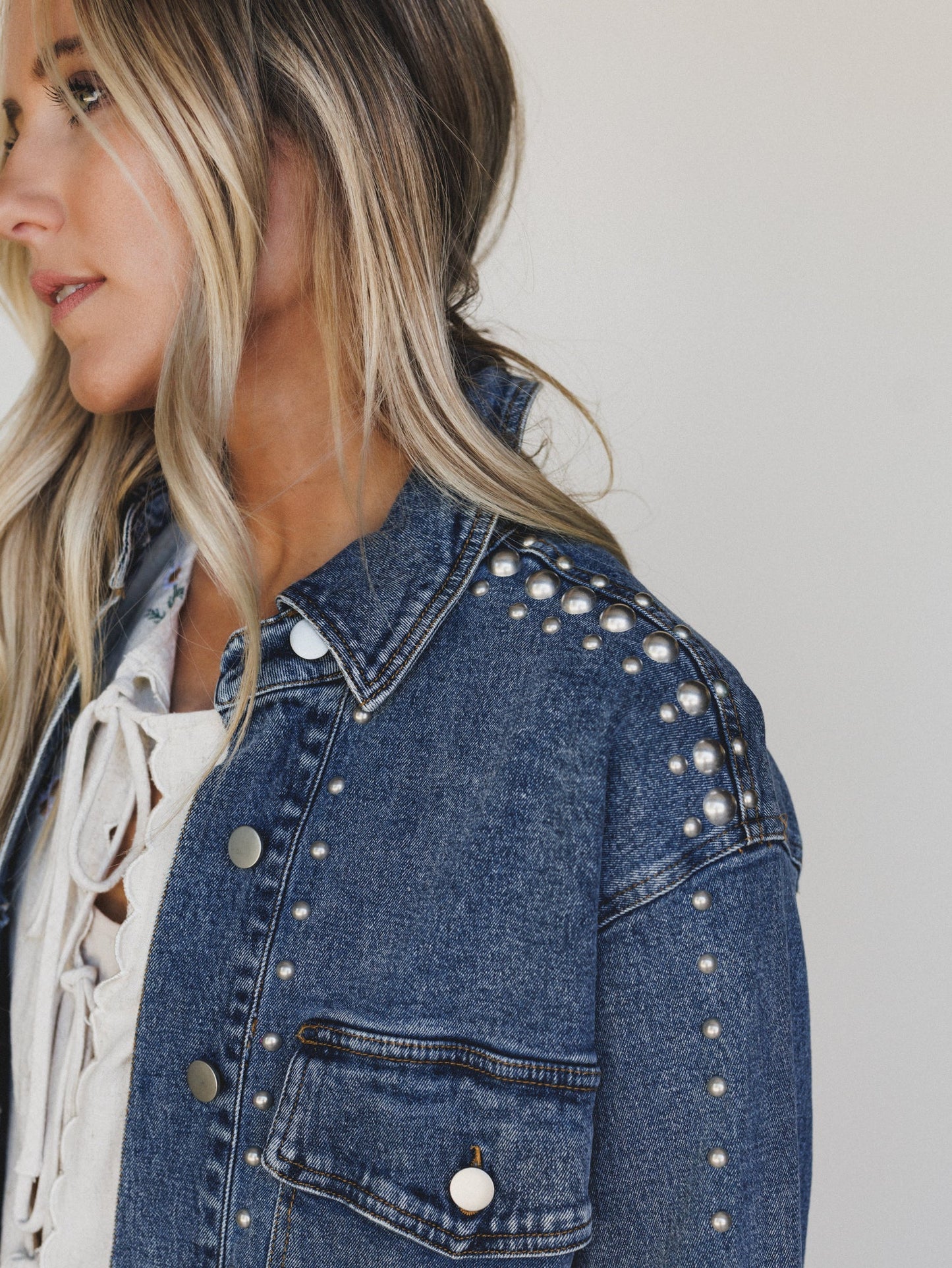 This Is It Studded Jacket - Medium Wash
