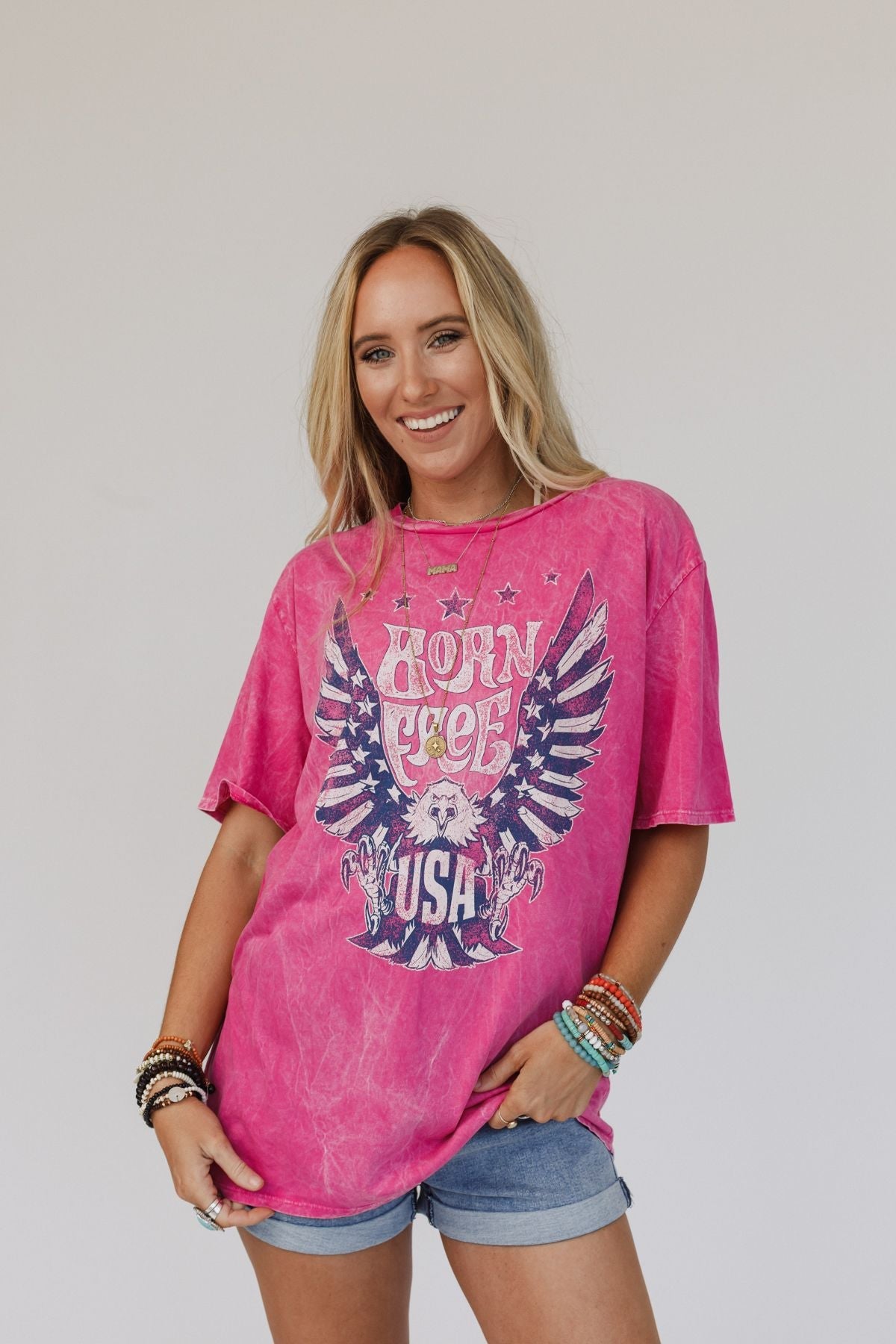 Born Free USA Graphic Tee - Magenta