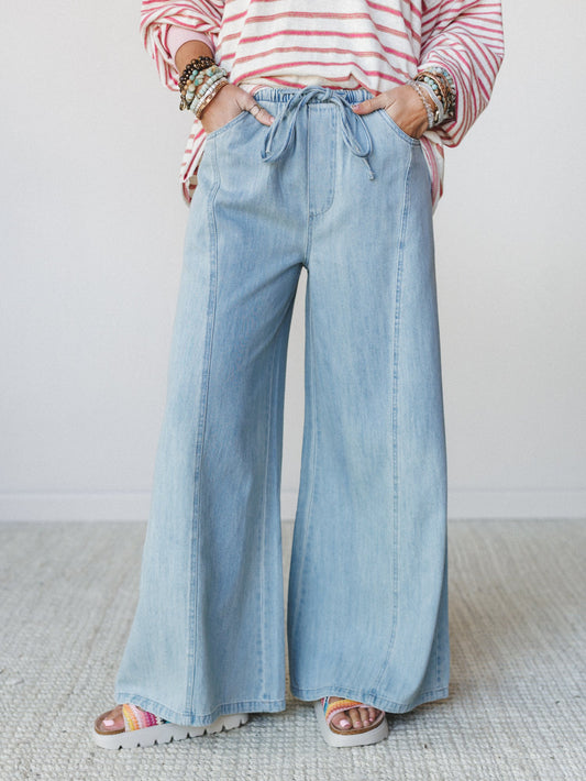 Surf's Up Wide Leg Jeans - Denim