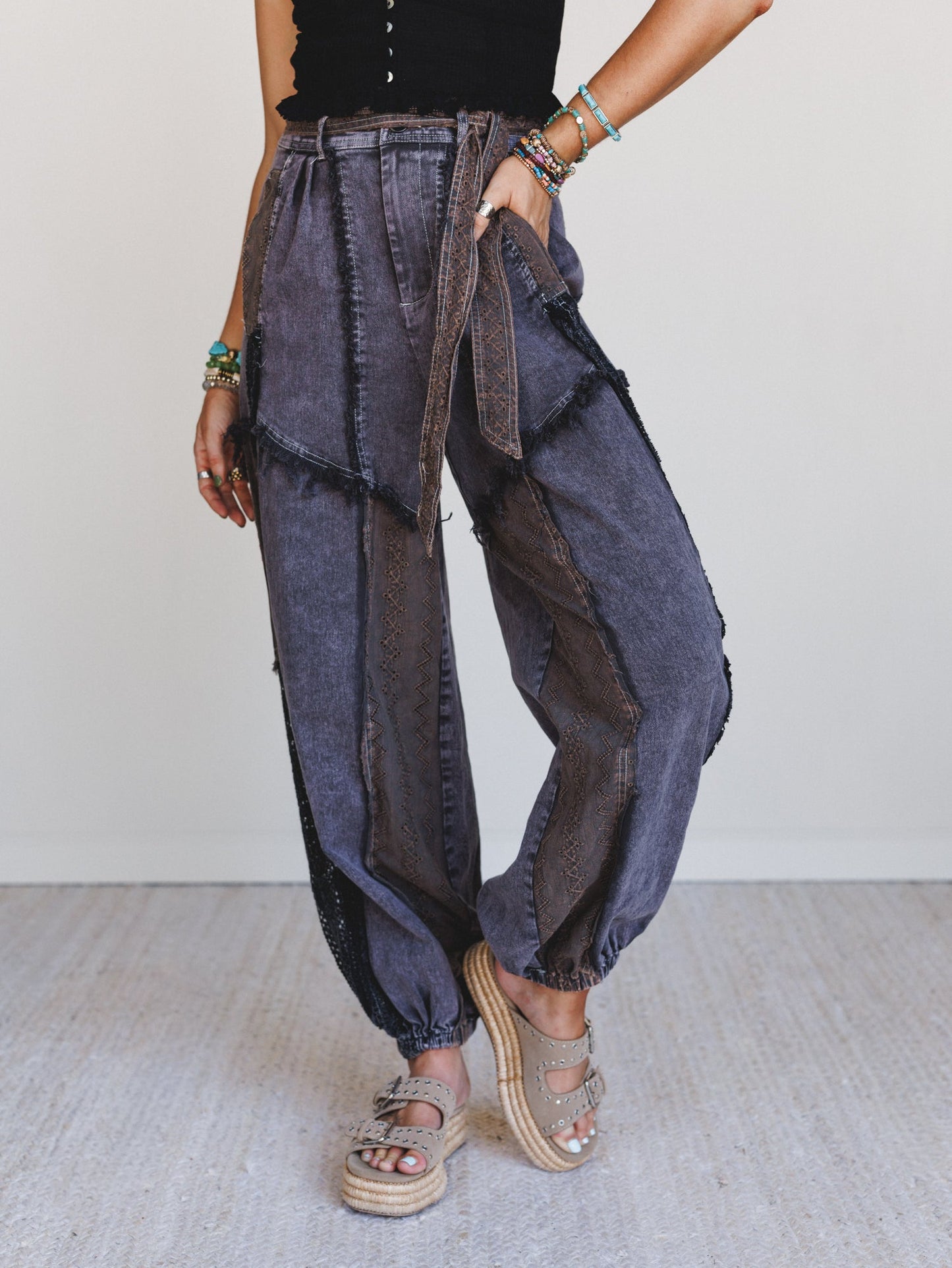 Lace Daze Pants - Black