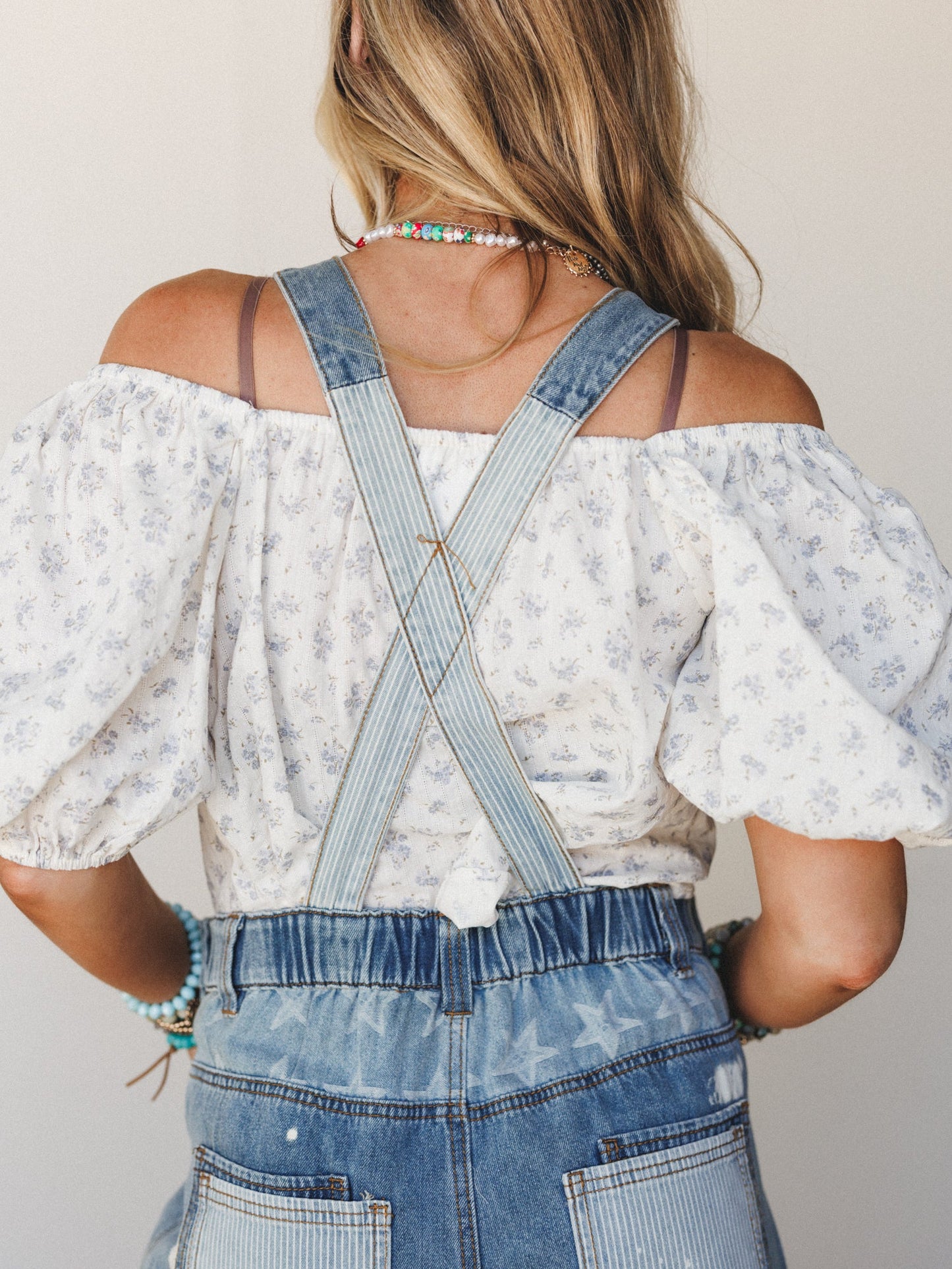 Heirloom Stitch Overalls - Denim