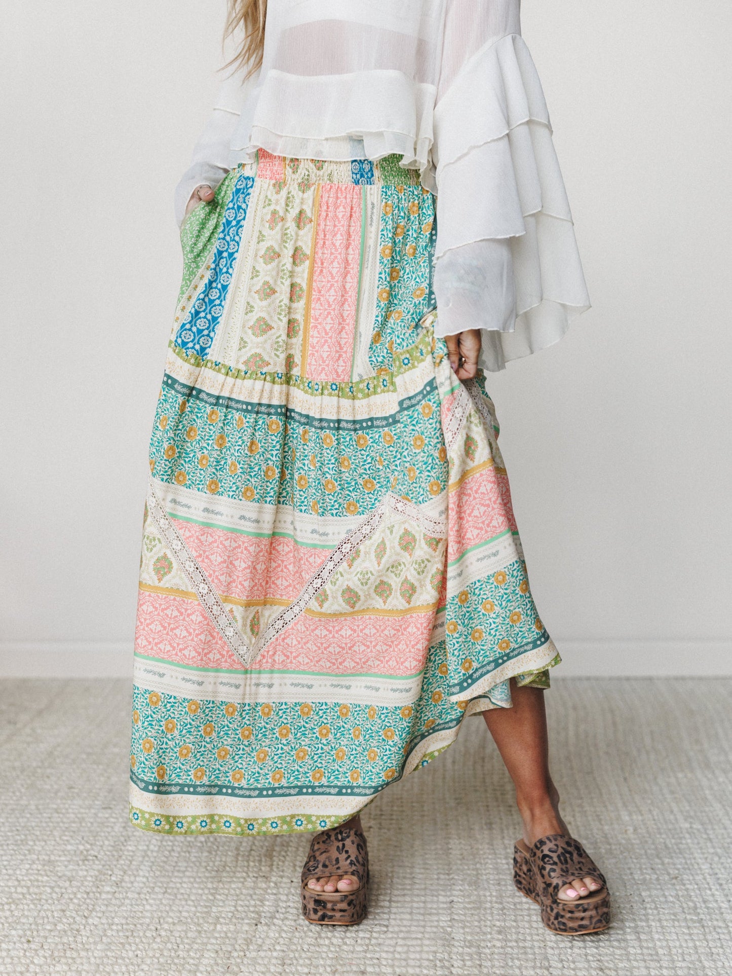 Spring Blooms Skirt - Green Mix