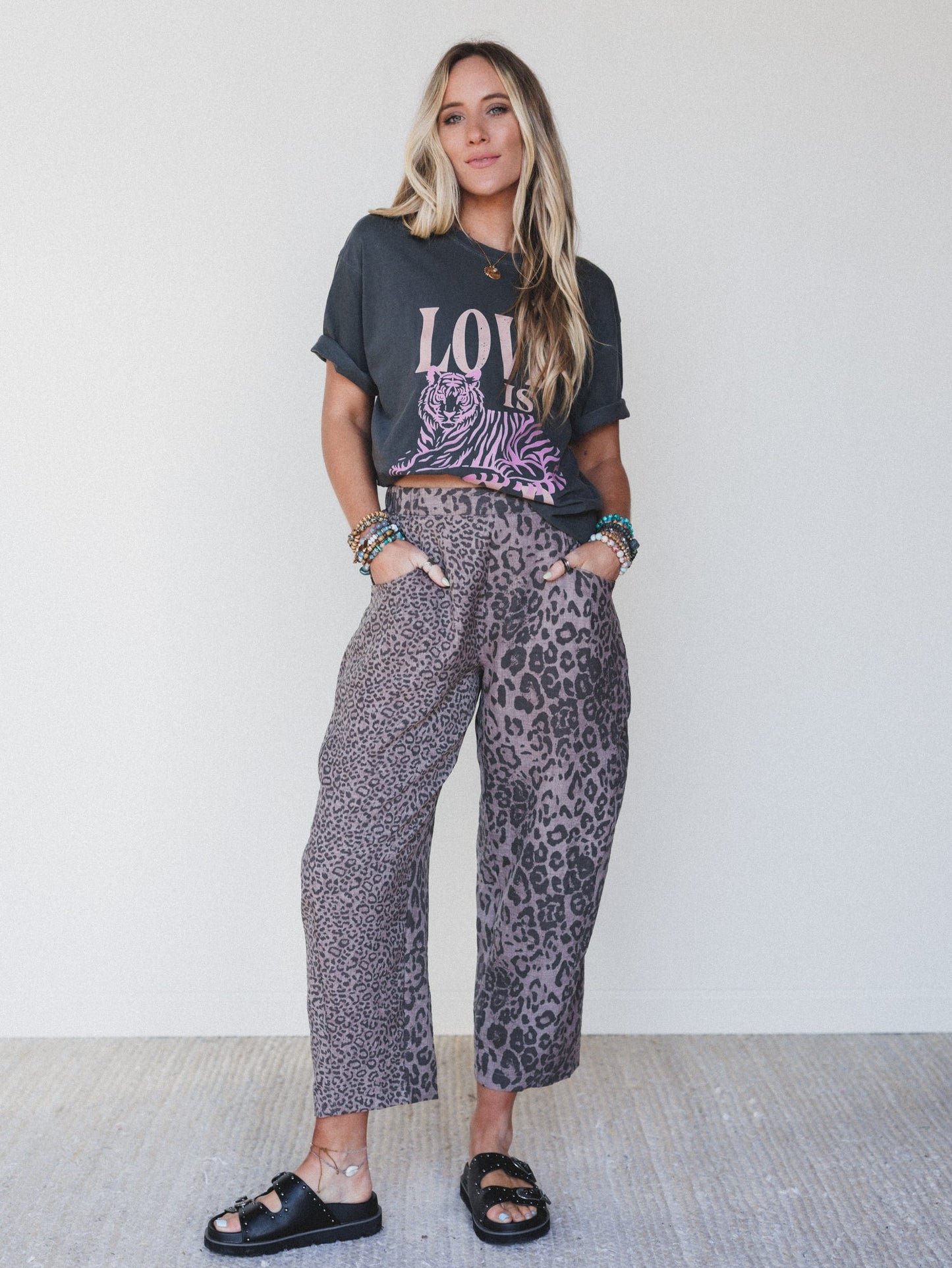 Animal Feeling Pants - Mocha Leopard
