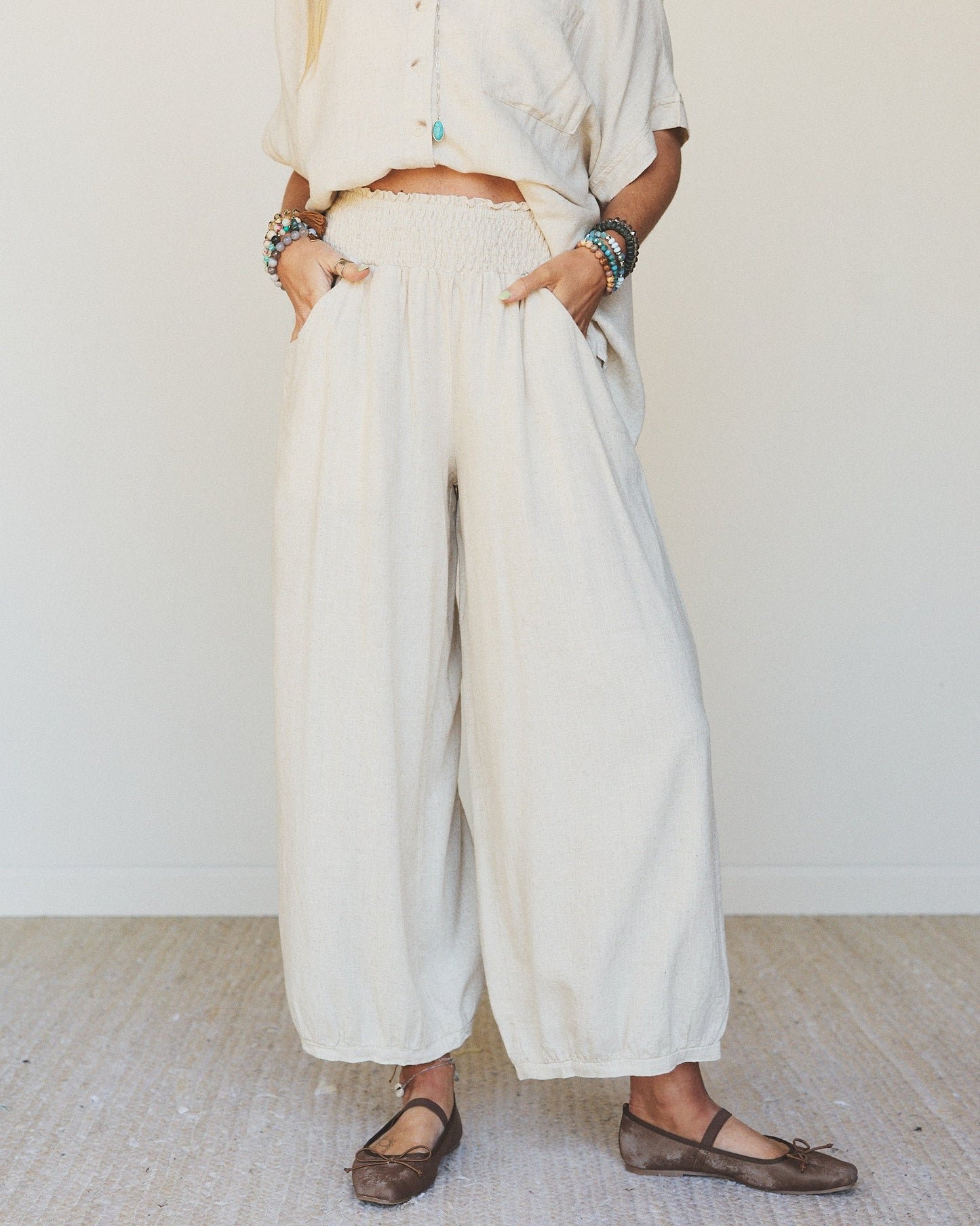 Pure Soul Linen Pants - Oatmeal