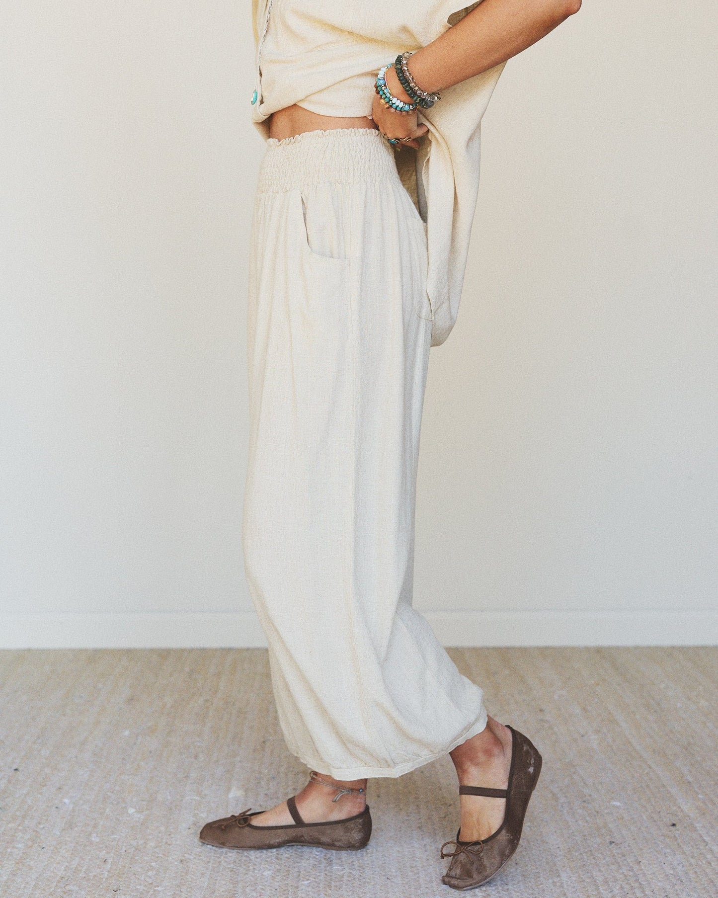 Pure Soul Linen Pants - Oatmeal