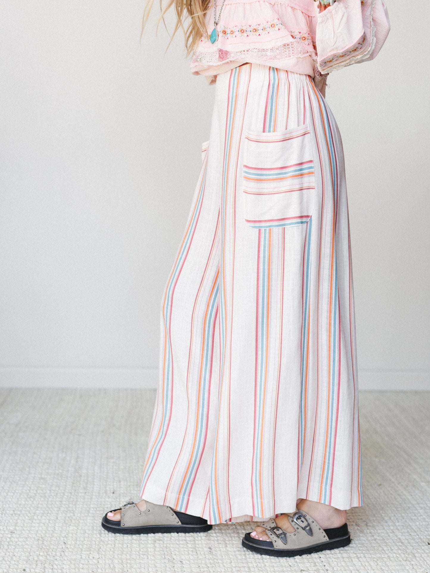 Just Like Sunshine Striped Pants - Natural