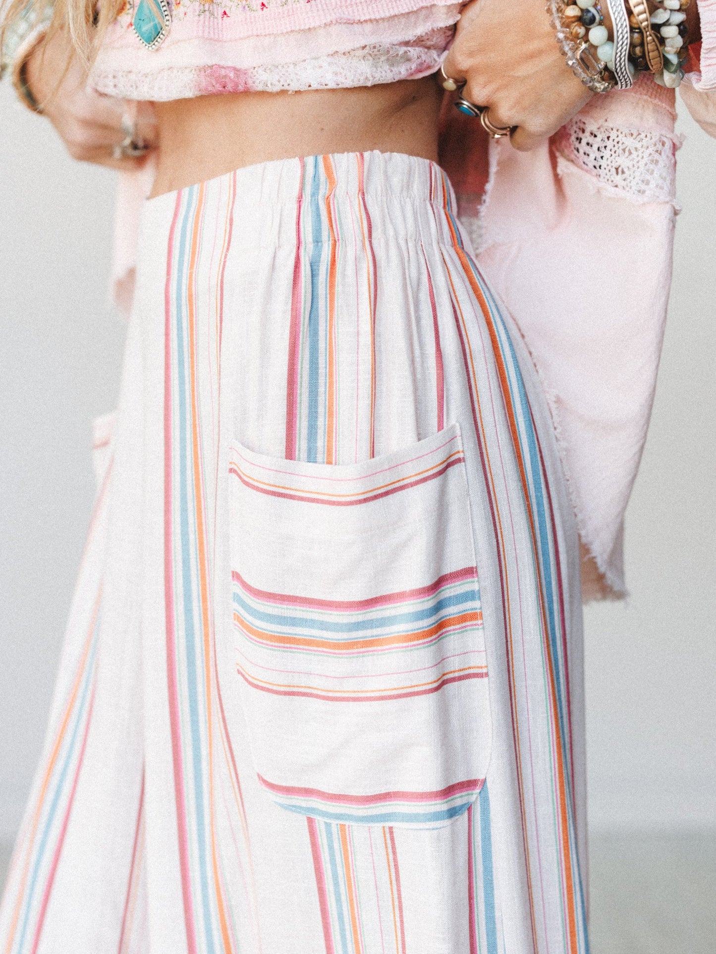 Just Like Sunshine Striped Pants - Natural