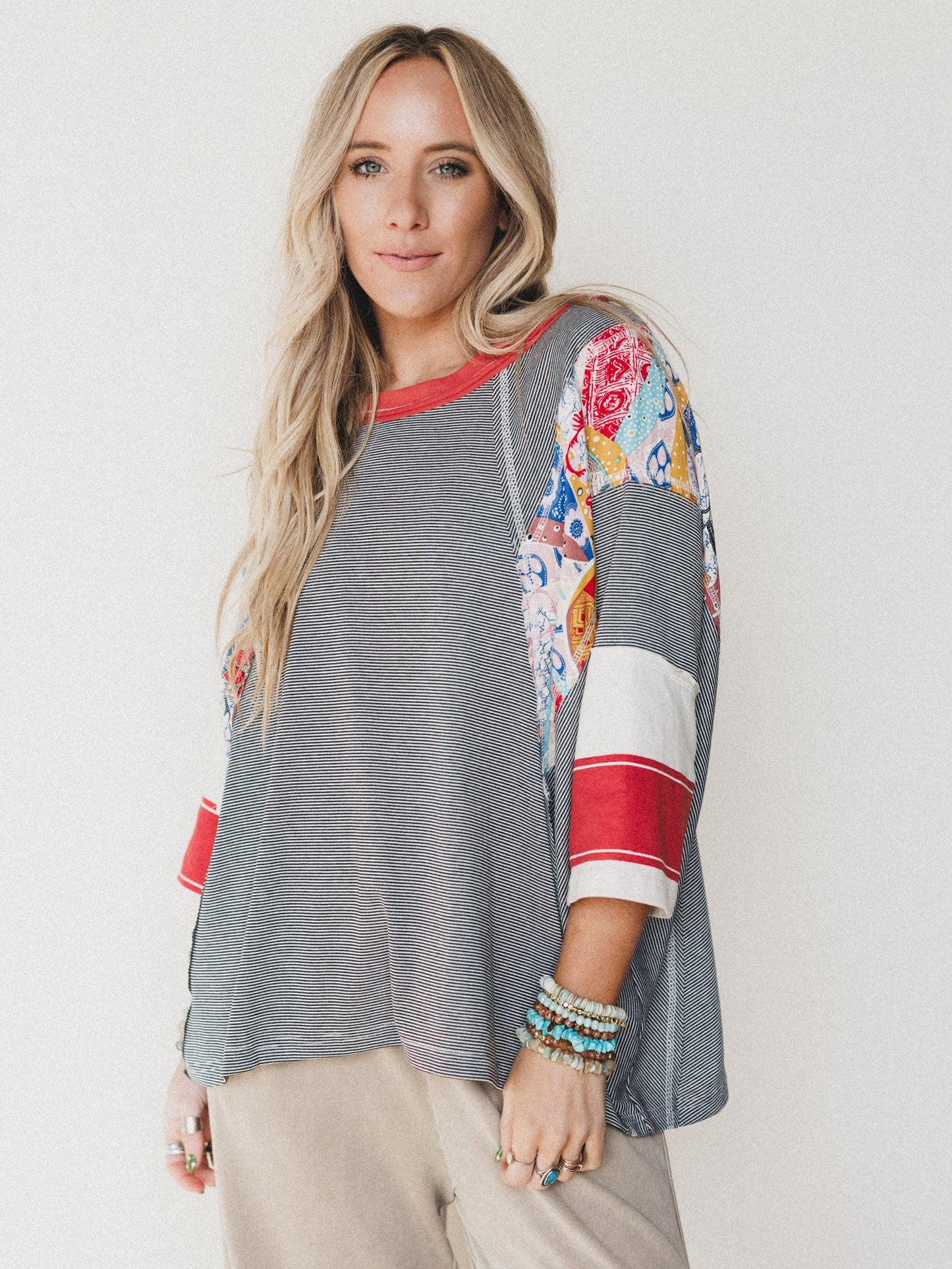 Britt Patchwork Top - Black