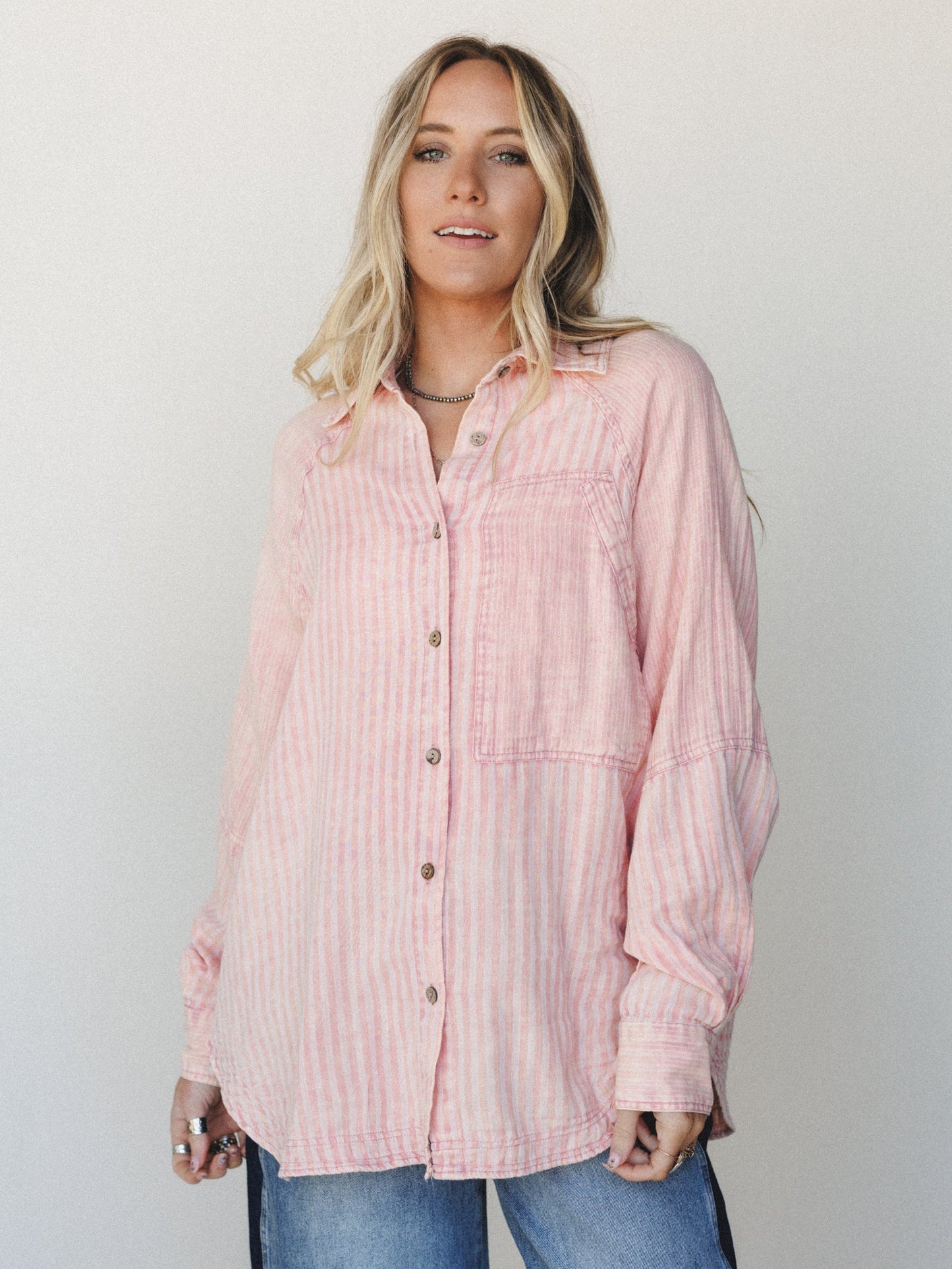 Sun Flare Striped Top - Apricot