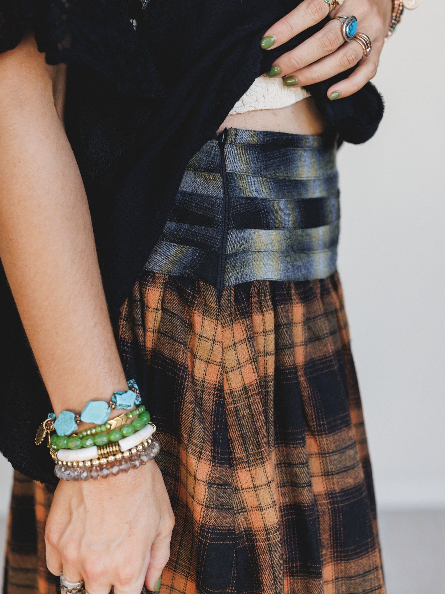 Dusk Meadow Maxi Skirt - Orange