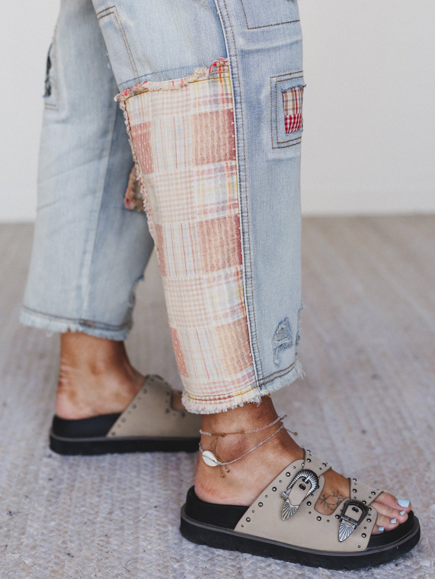 Offshore Patchwork Detail Pants - Denim