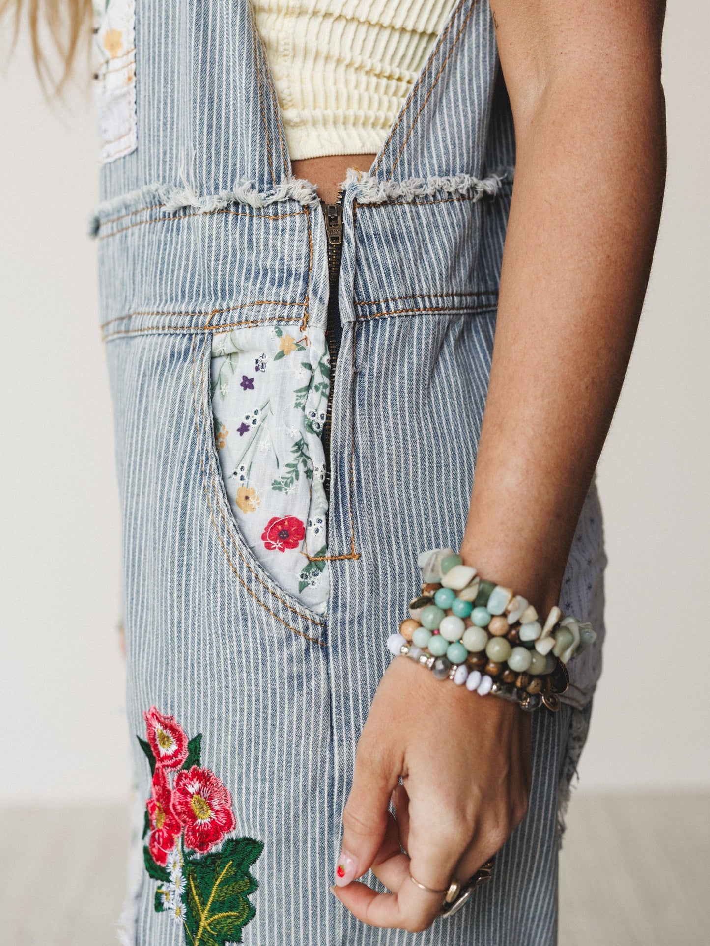Sights on Soaring Overalls - Denim Stripe