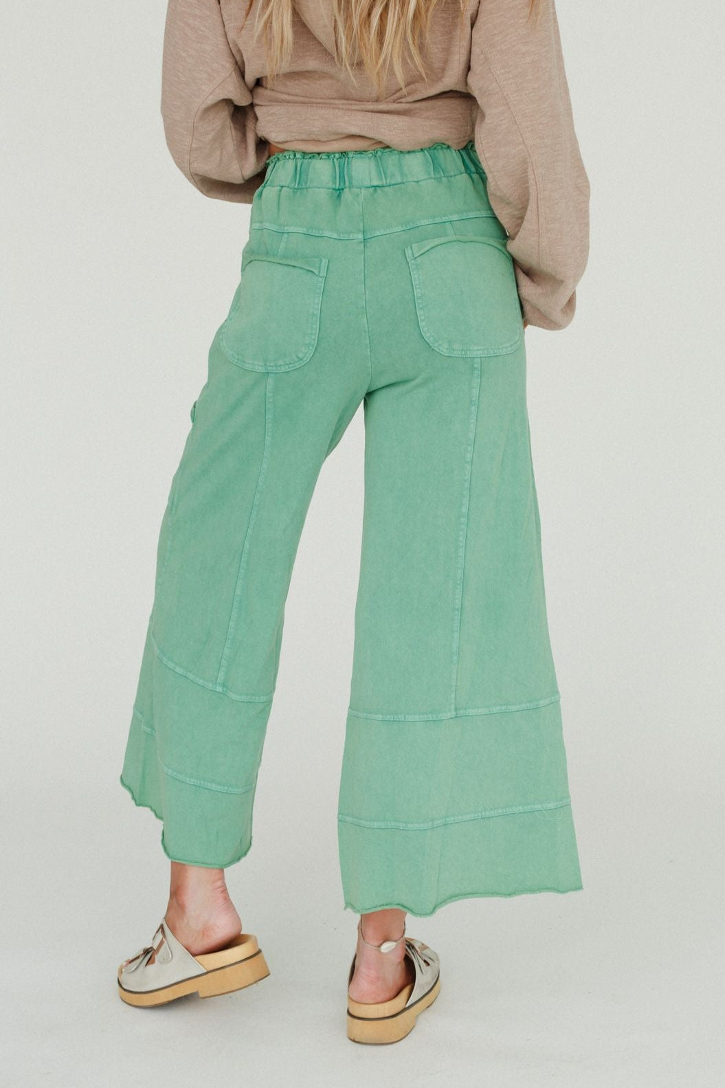 Lucky One Wide Leg Pant - Green