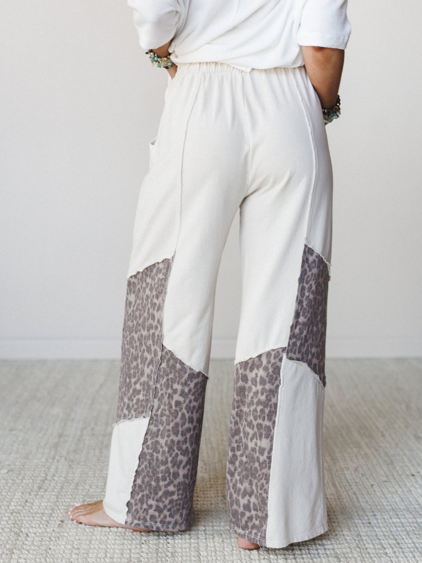 Printed Spirit Wide Leg Pants - Natural