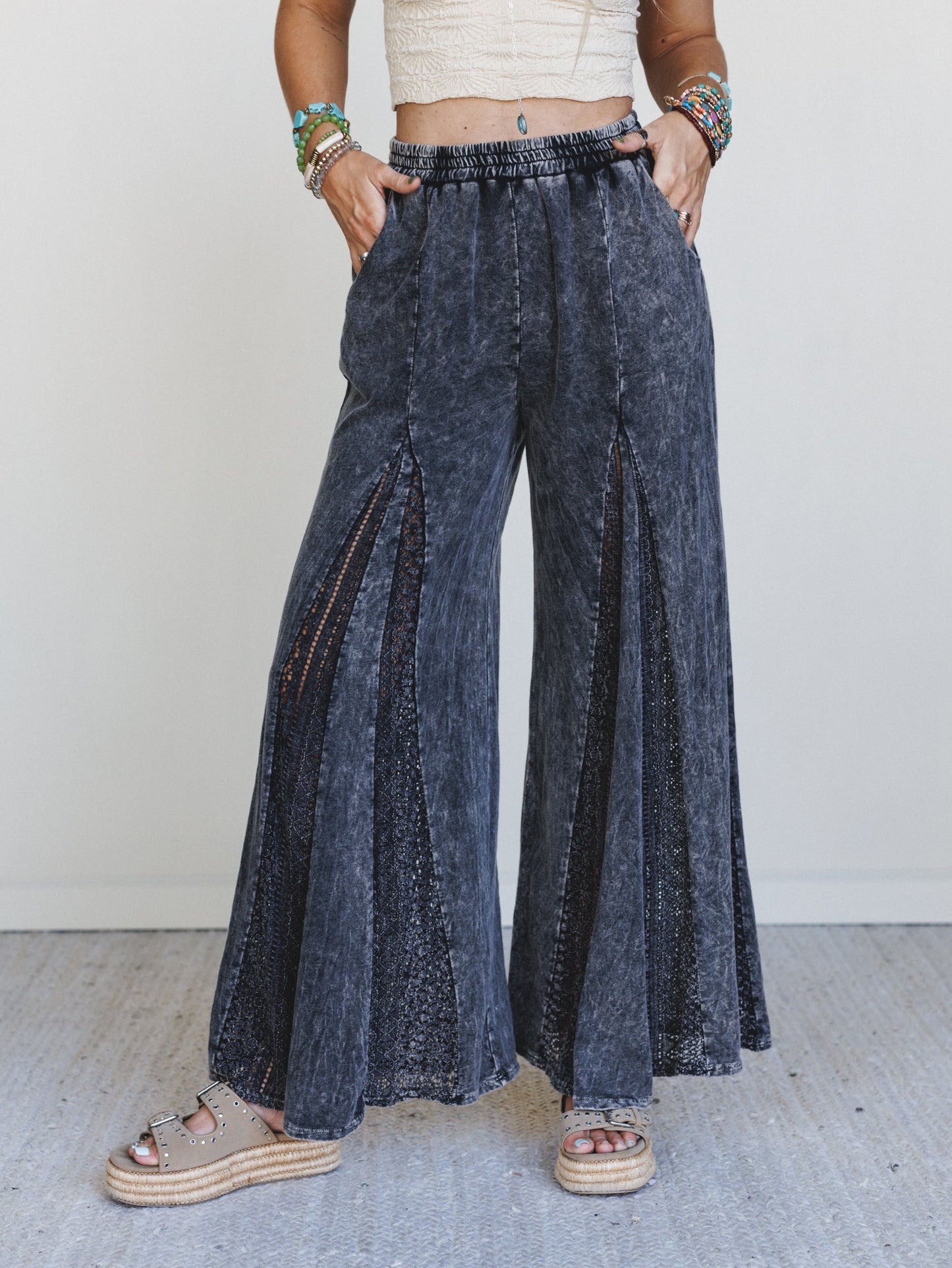 Wild Mark Wide Leg Pants - Black