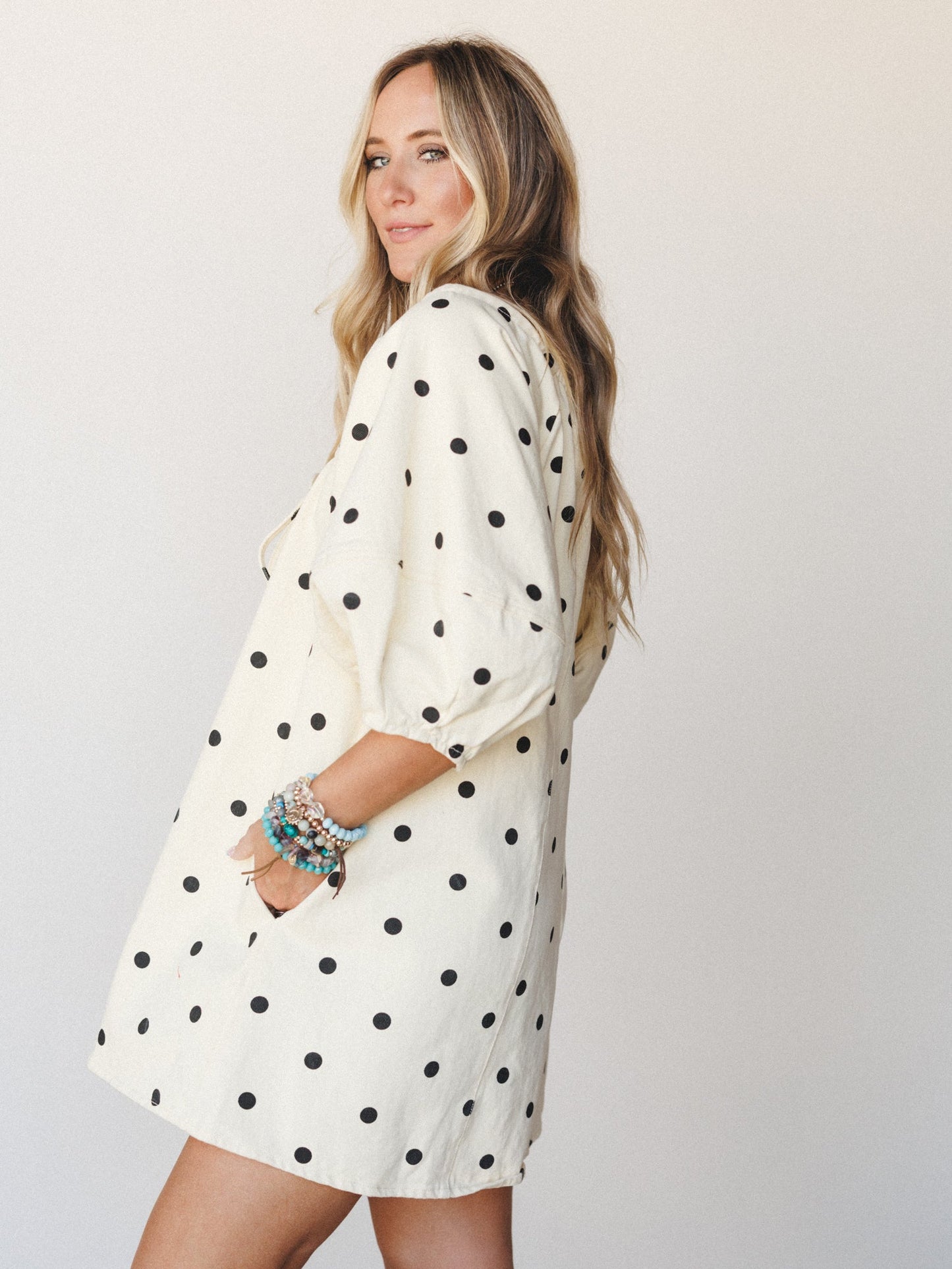 Honey Flower Polka Dot Romper - Light Yellow Black