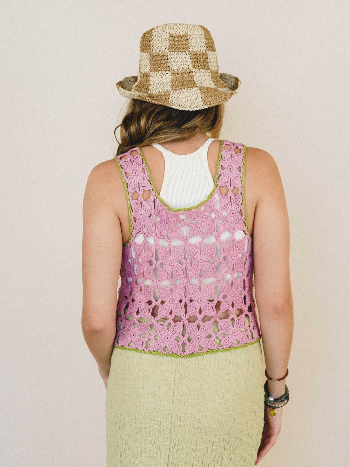 Island Awaits Crochet Vest - Strawberry