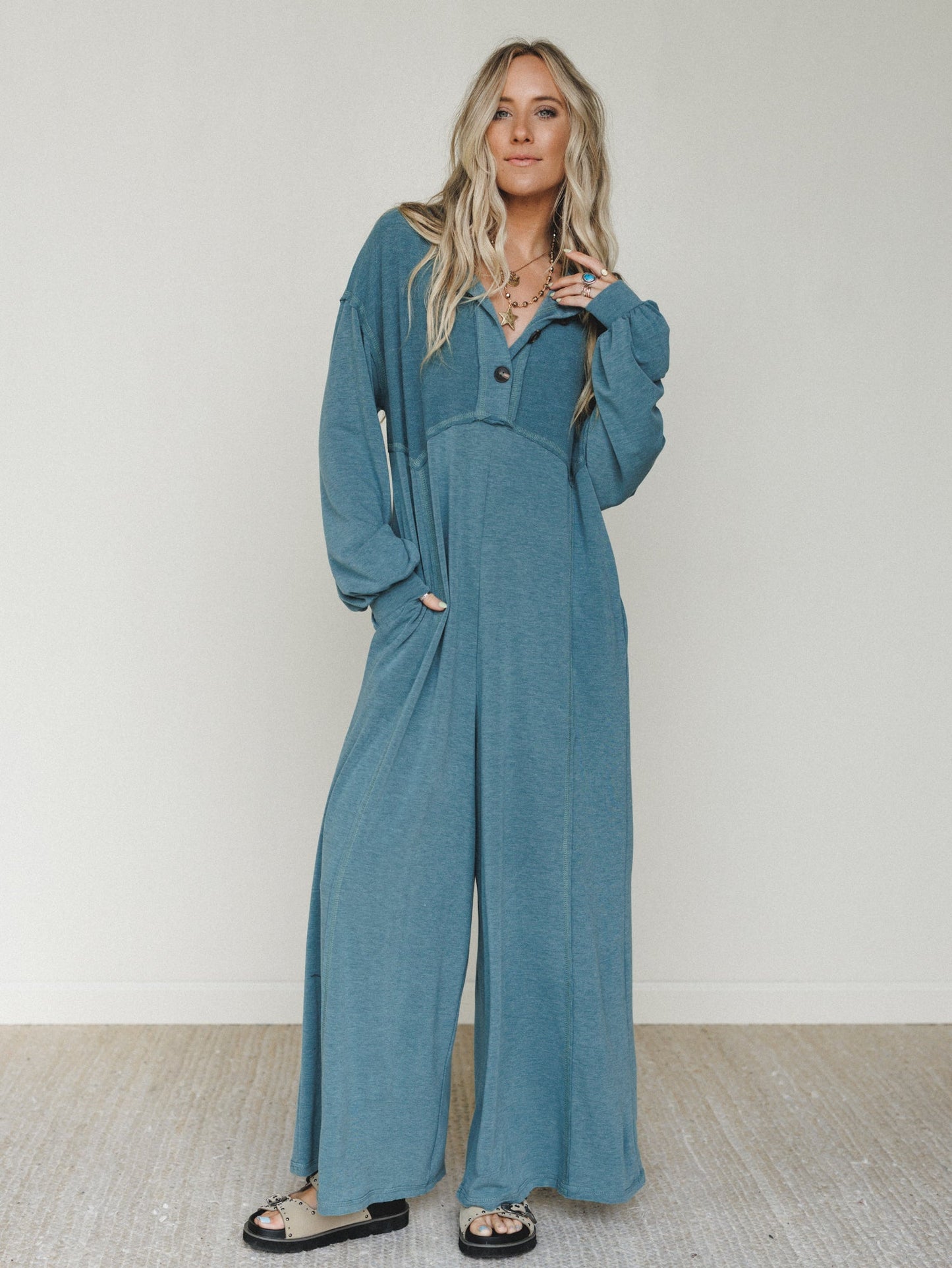 The Nest Sweet Nothings Jumpsuit - Teal