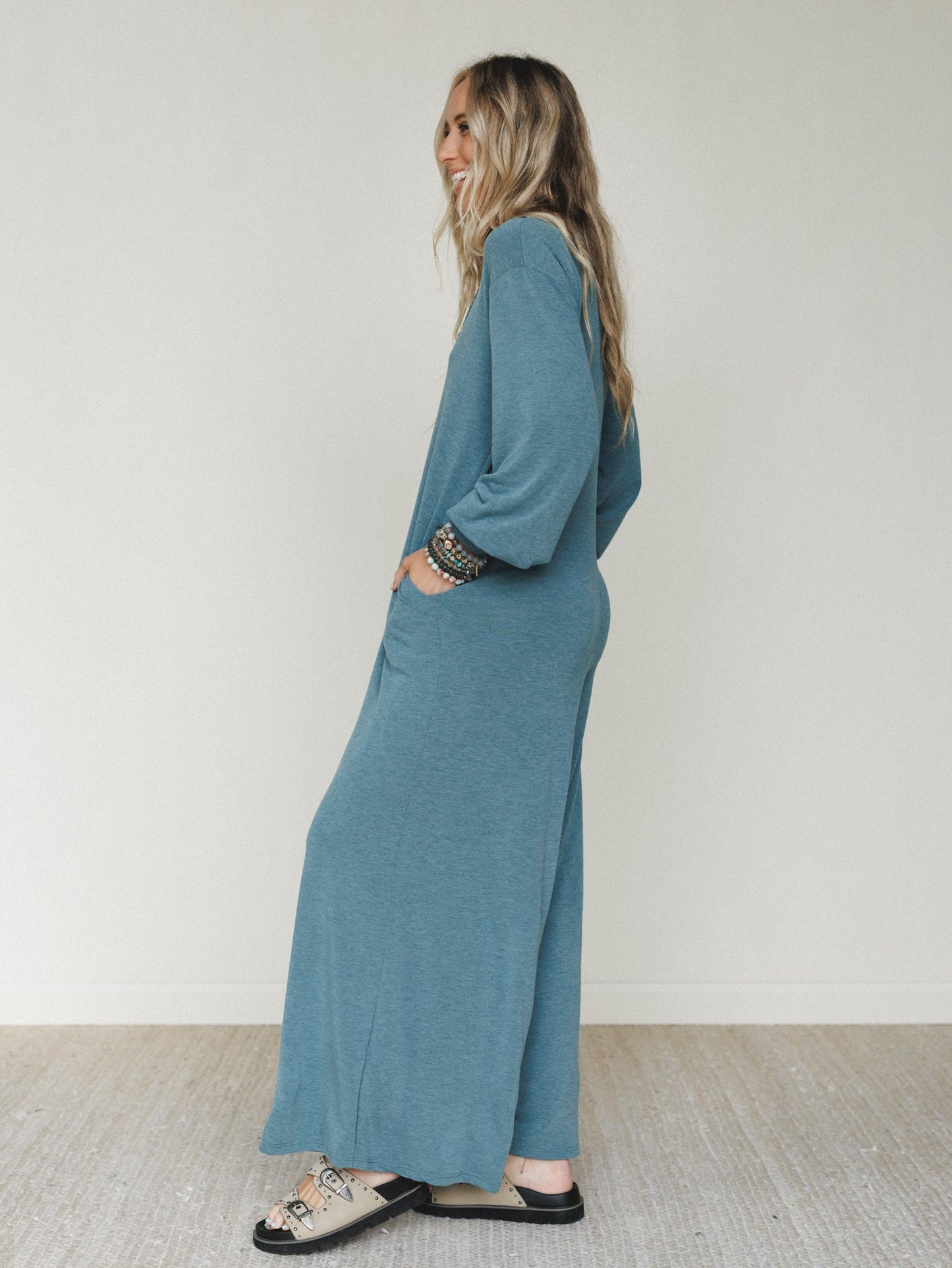 The Nest Dahlia Darling Wide Leg Jumpsuit - Teal