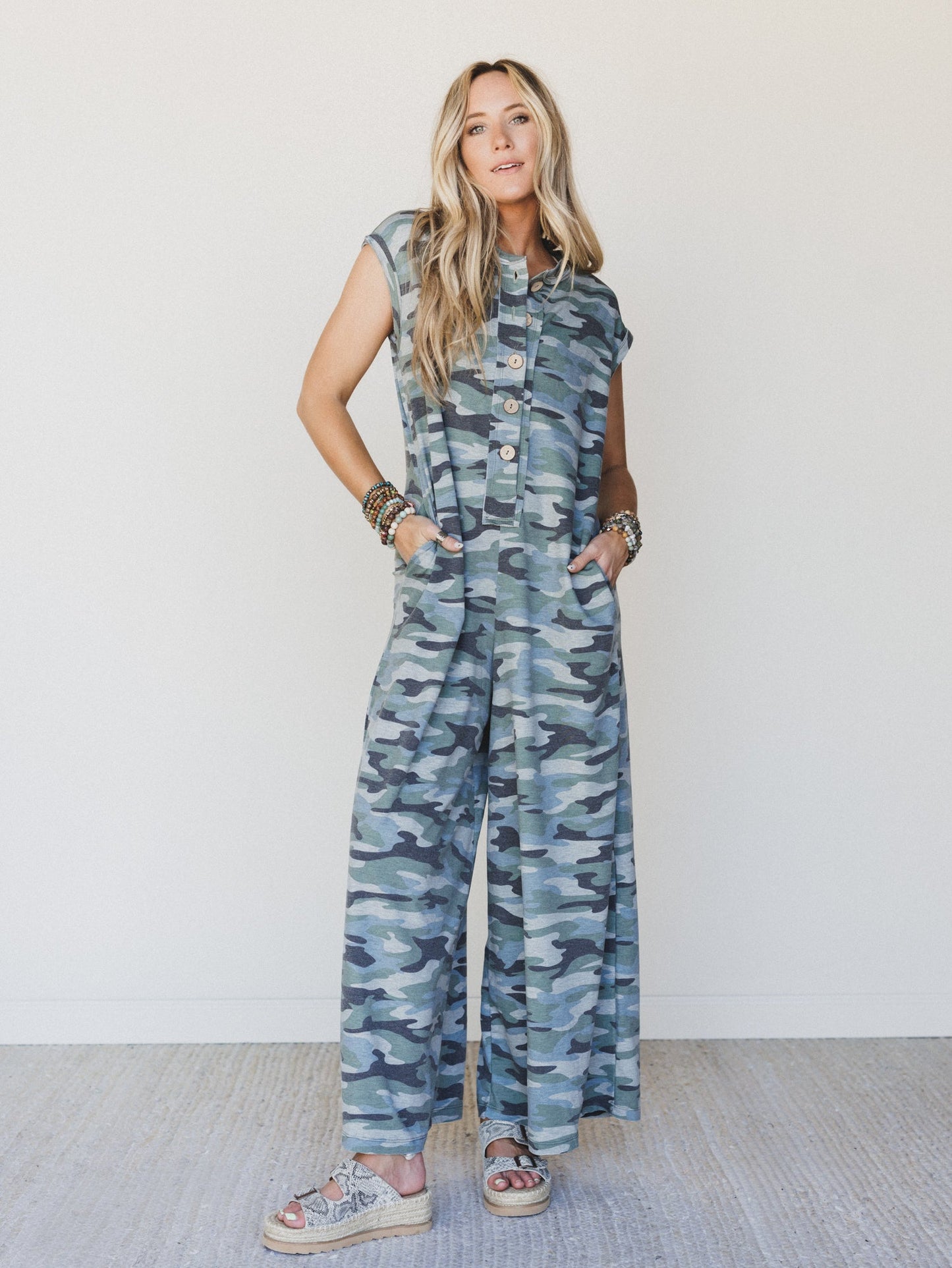 The Nest Davina Wide Leg Jumpsuit - Army Green