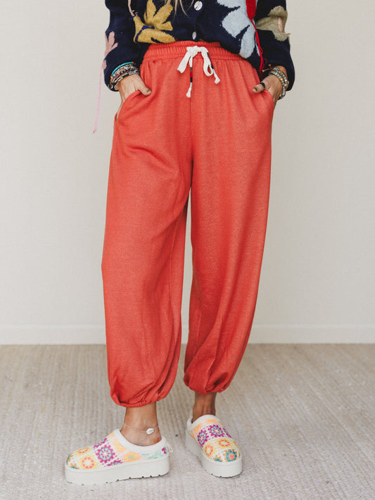 The Nest Laid Back Love Jogger Pants - Two Tone Rust
