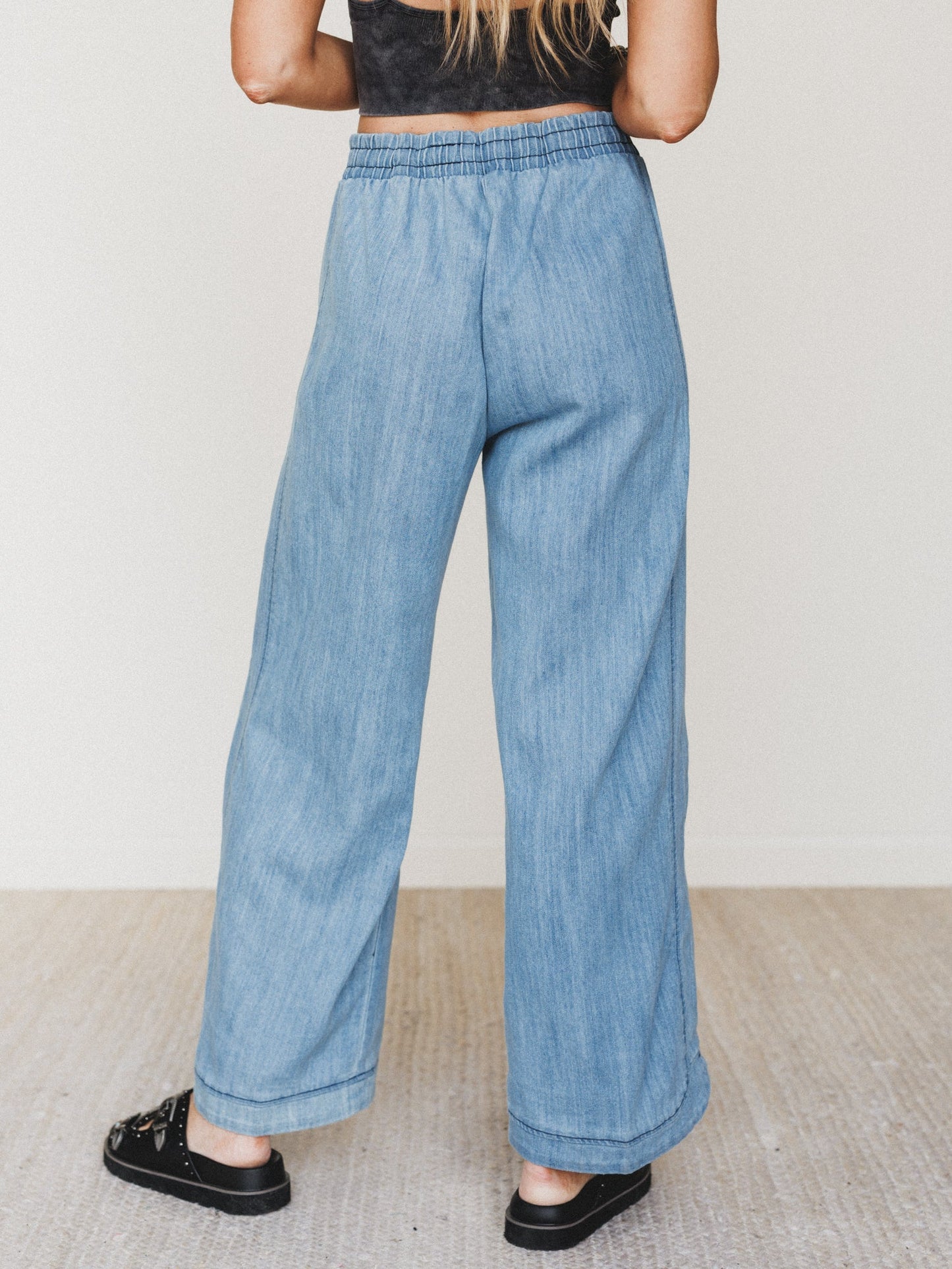 So Comfy Wide Leg Denim Pant - Light Indigo