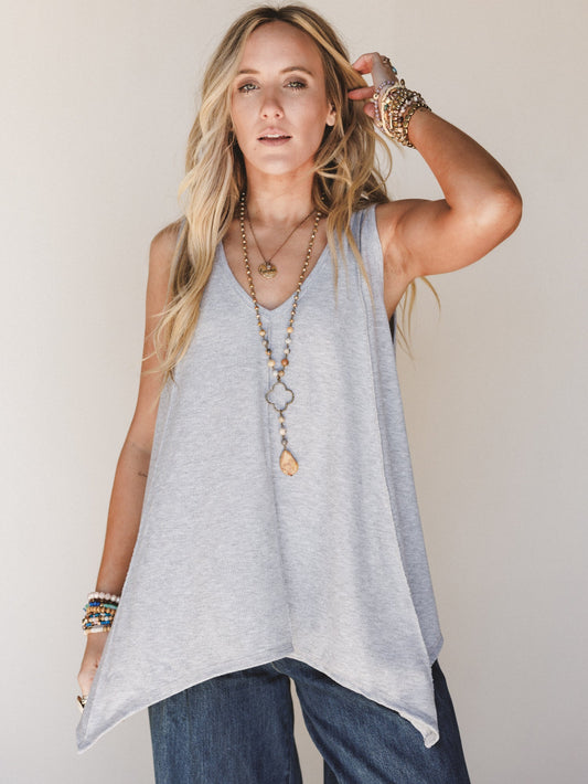The Nest Drift Away Top - Heather Gray