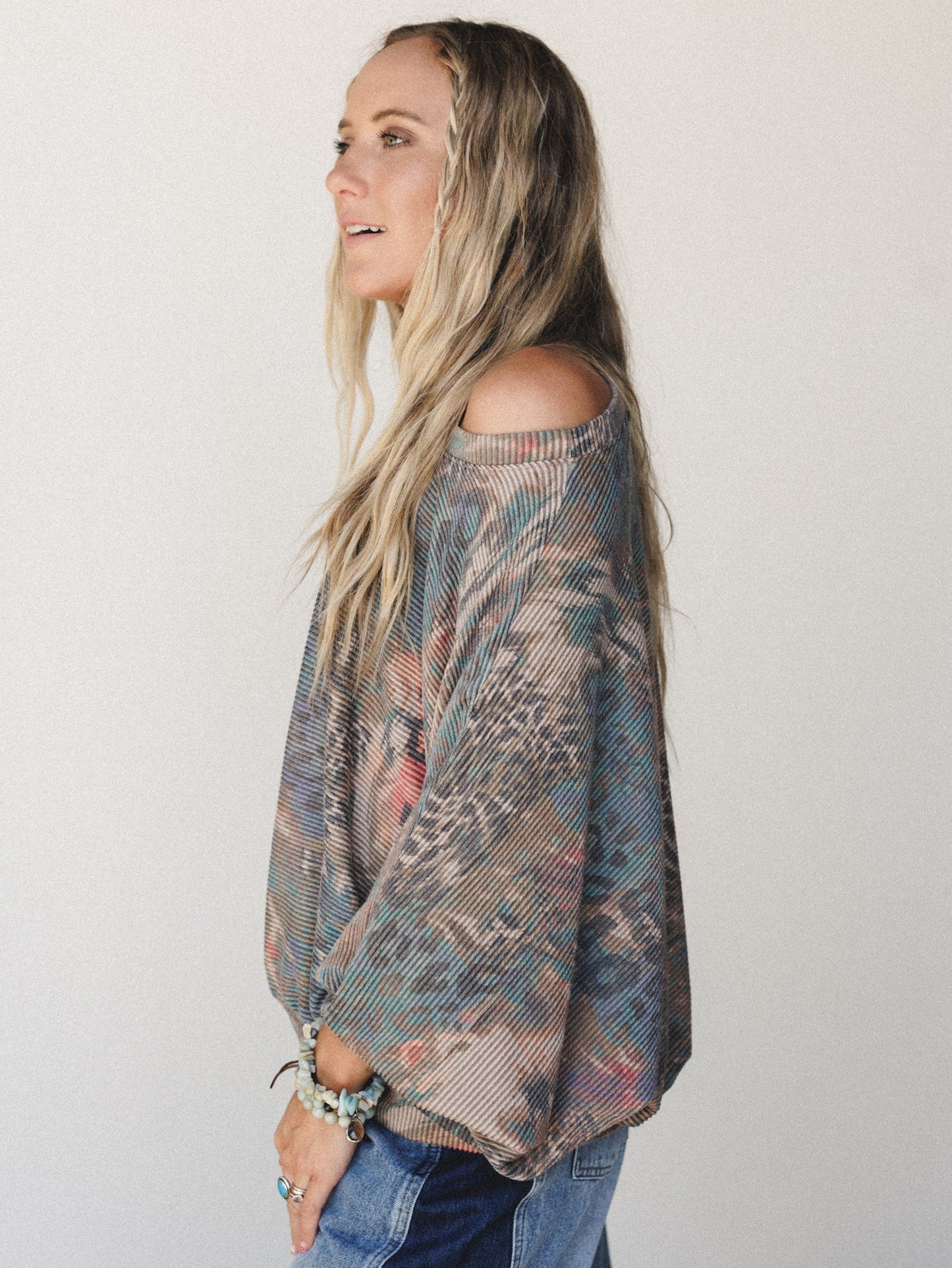 The Nest Savannah Bat Sleeve Top - Coral