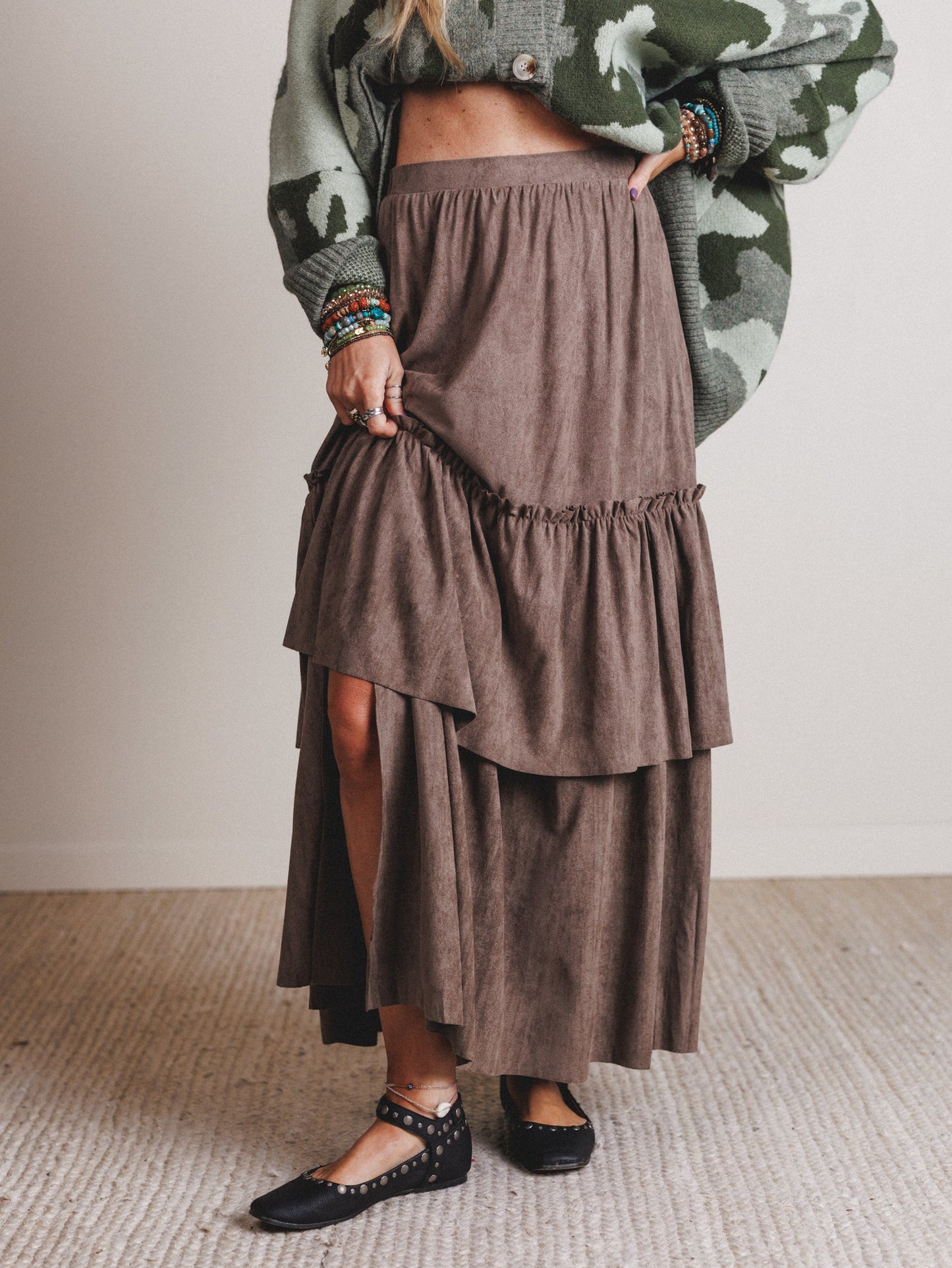 All Dressed Up Maxi Skirt - Stone
