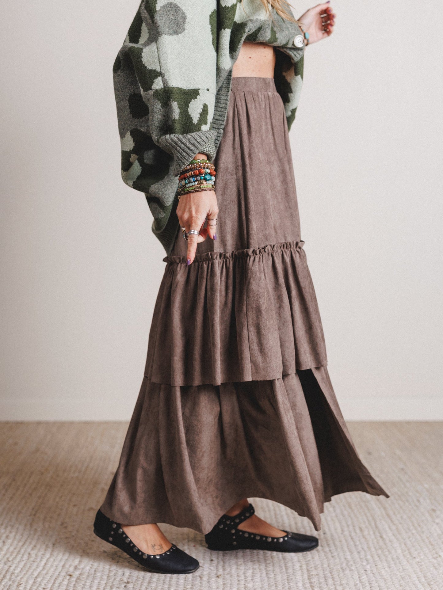All Dressed Up Maxi Skirt - Stone