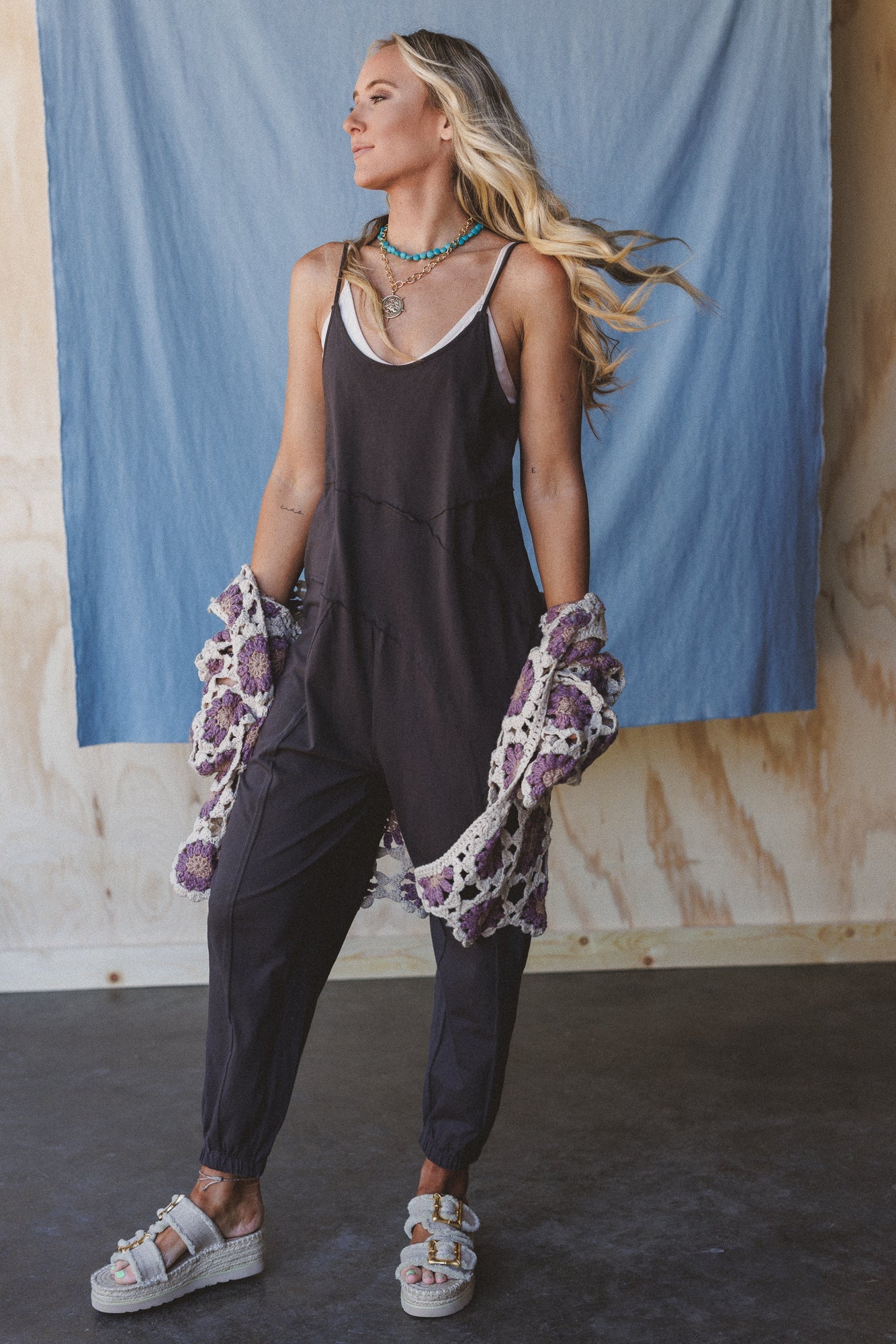 Going Somewhere Jumpsuit - Charcoal