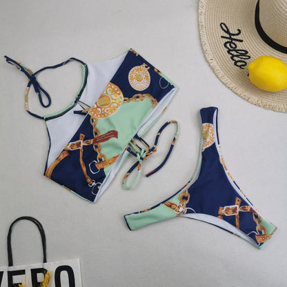 Print Triangle Bikini Set