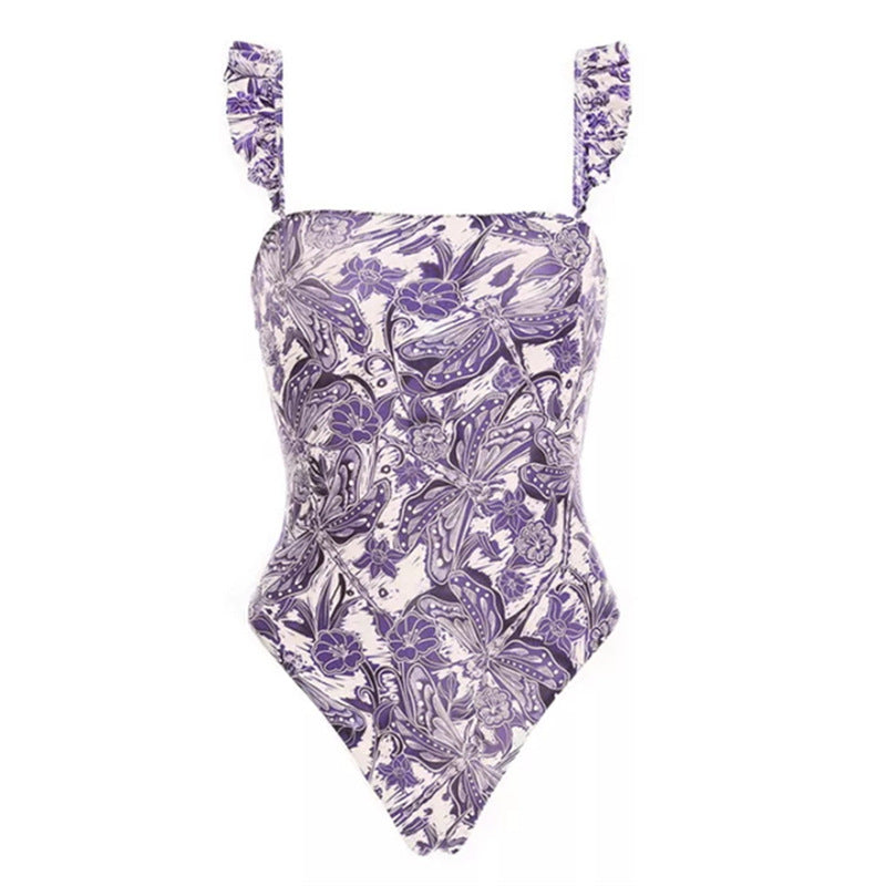 Raw Hem One-Piece Swimsuit