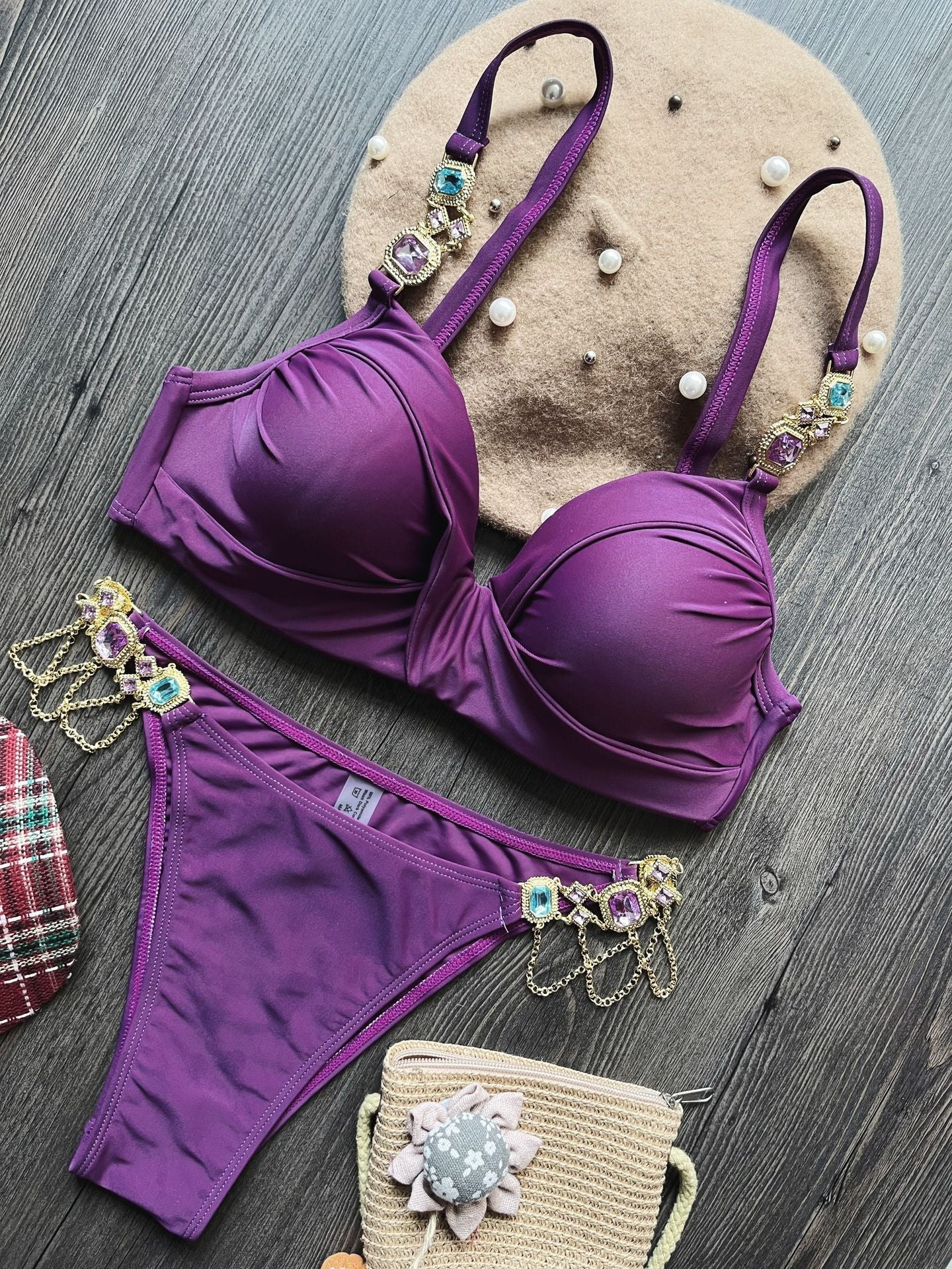Ruched Underwire Bikini Set