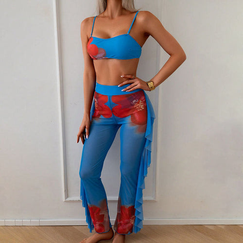 Print Three-Way One-Piece Swimsuit