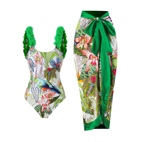 Print Skirted One-Piece Swimsuit