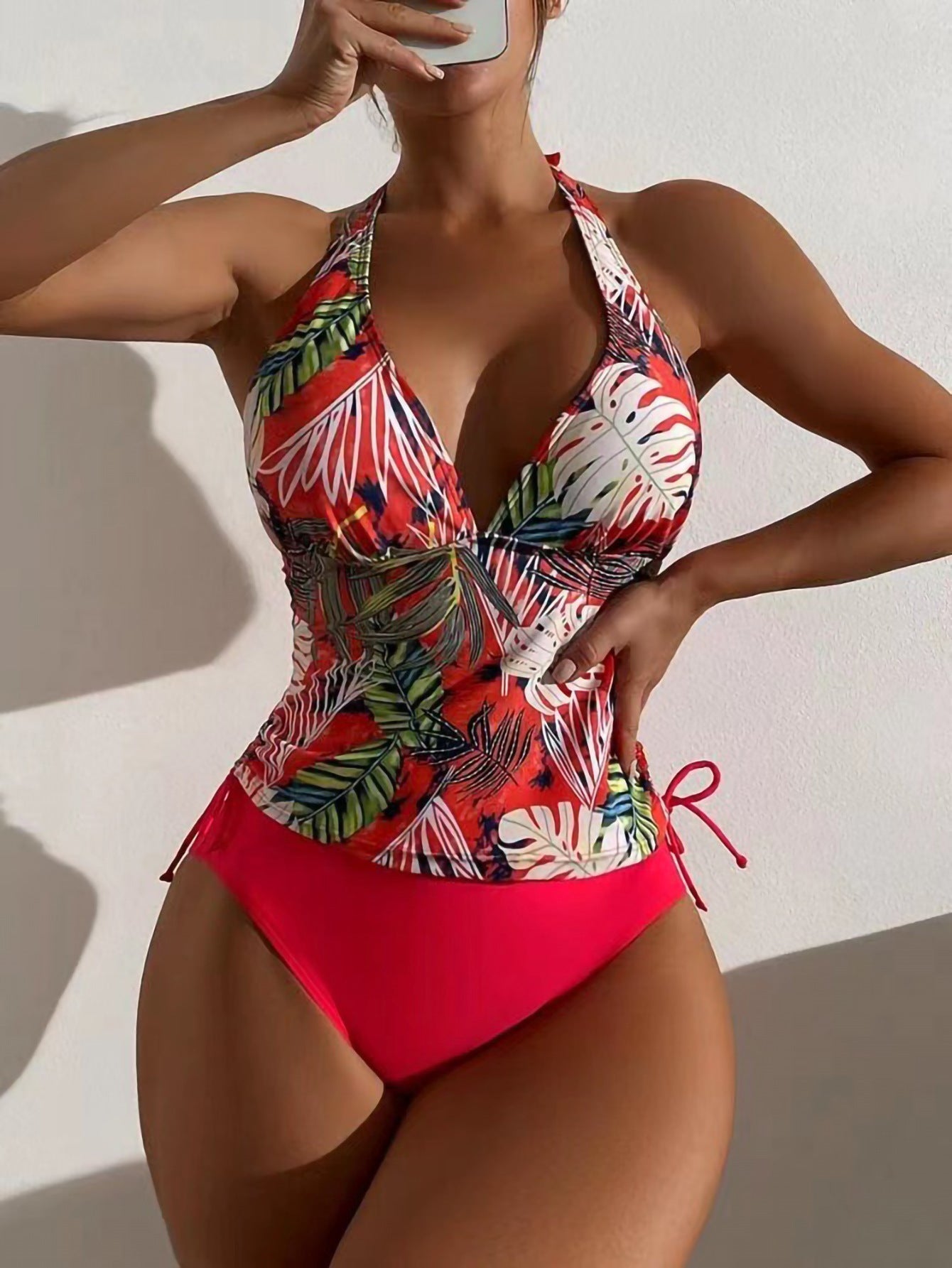 Slit Triangle Bikini Set