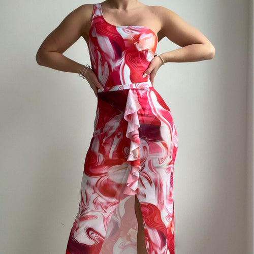 Psychedelic Print One-Piece Swimsuit