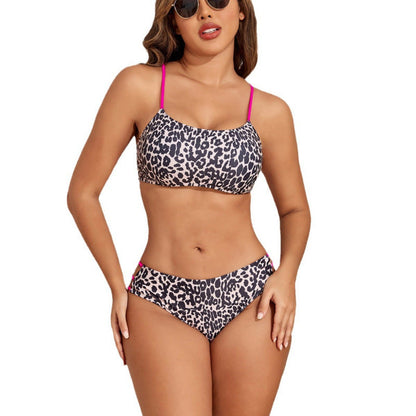 Slit Leopard One-Piece Swimsuit